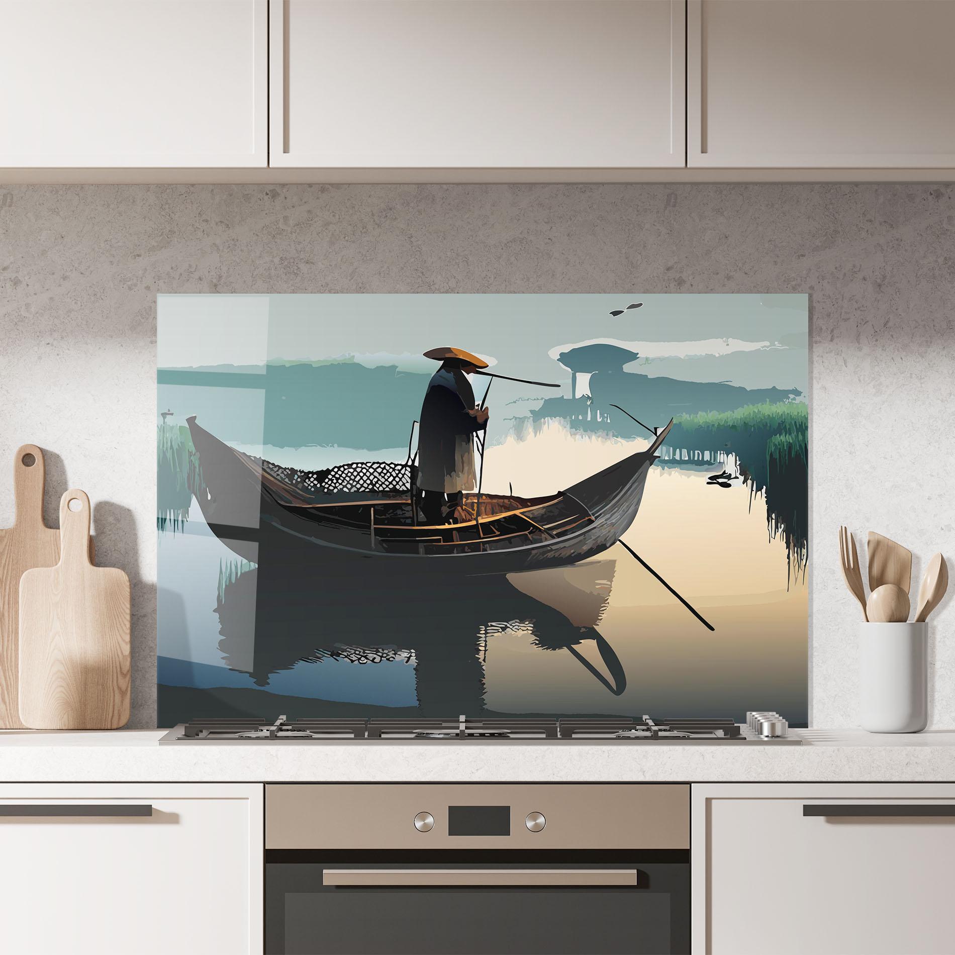 Konyhai üveg hátfal Japan Man Lake mockup 7