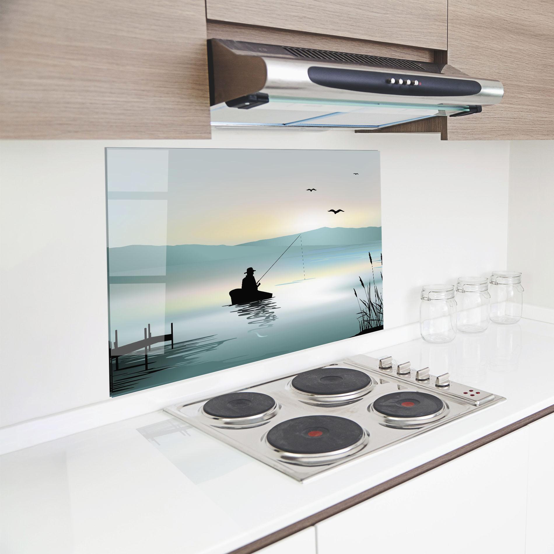 Konyhai üveg hátfal Fishman Lake View mockup 8