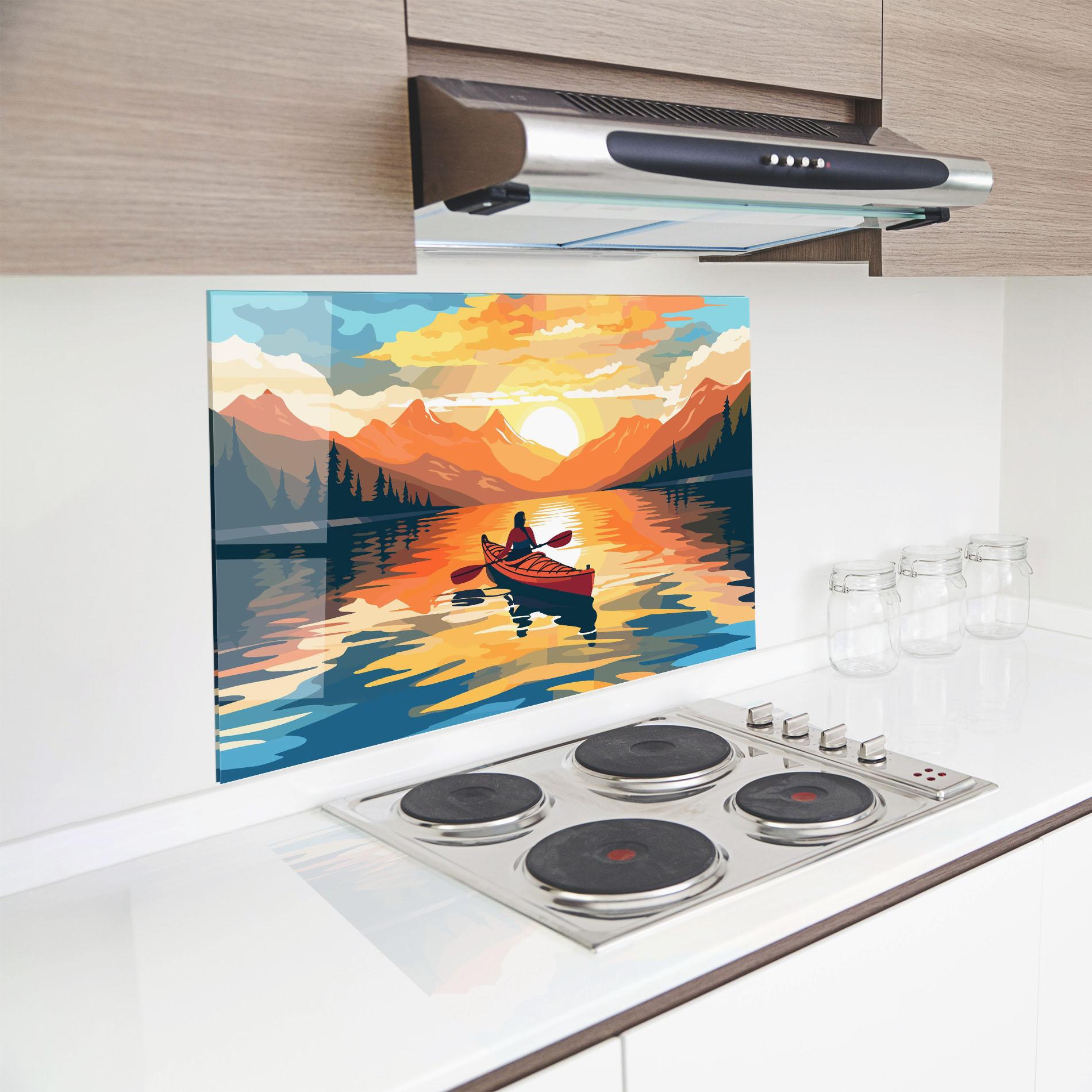 Konyhai üveg hátfal Young_woman_kayaking_in_crystal_lake_illustration_6 mockup 8