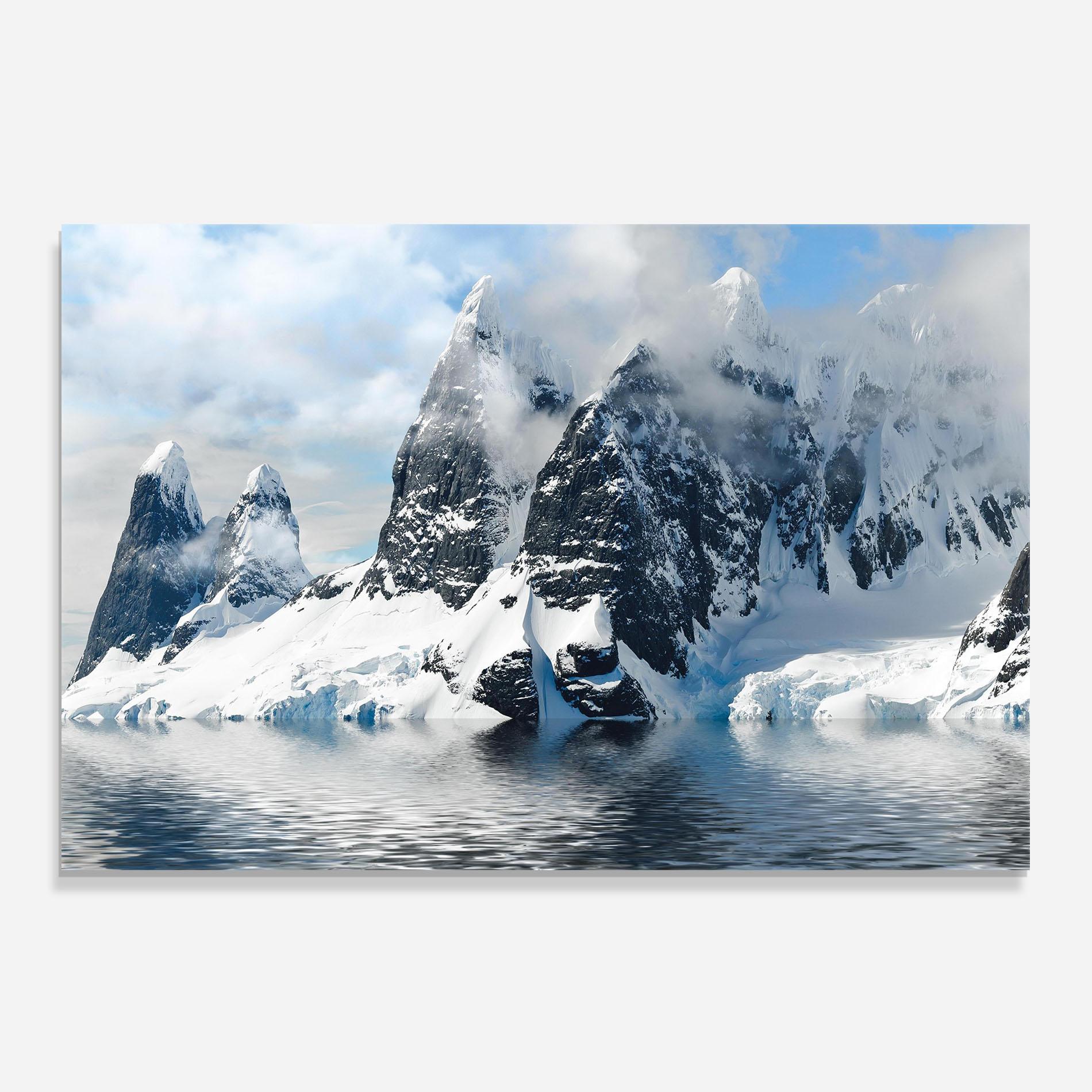 Konyhai üveg hátfal Glacial Mountains mockup 0