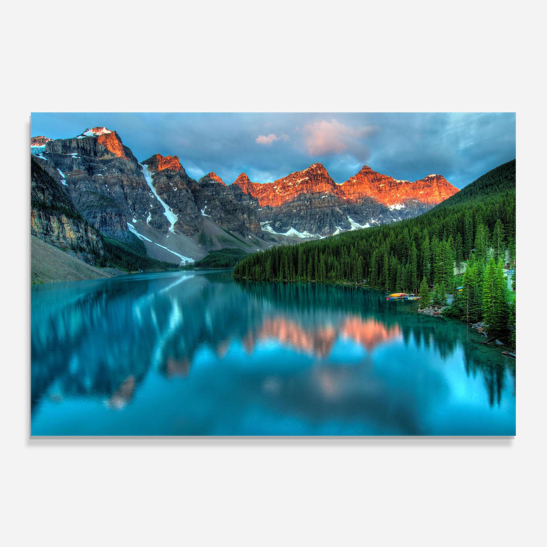 Konyhai üveg hátfal Lake Reflection mockup 0