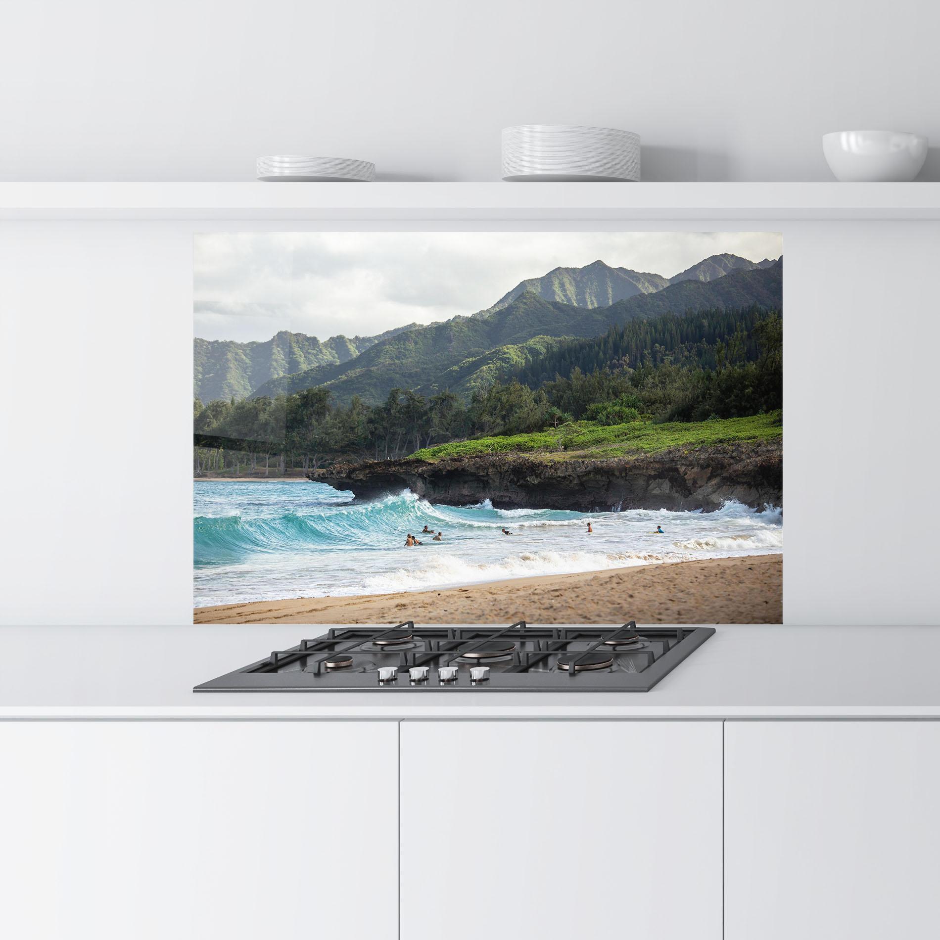 Konyhai üveg hátfal Fun Waves mockup 9