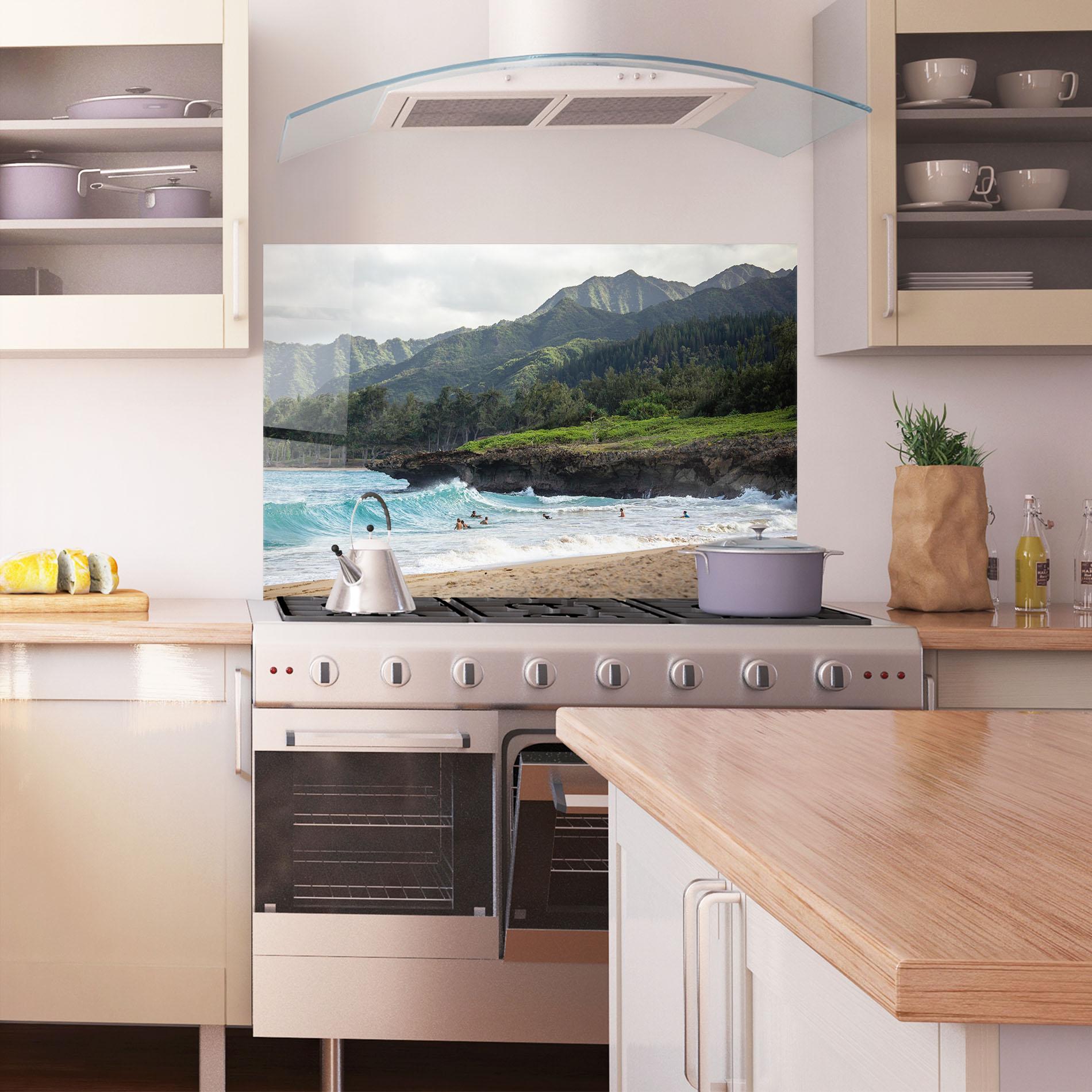 Konyhai üveg hátfal Fun Waves mockup 1