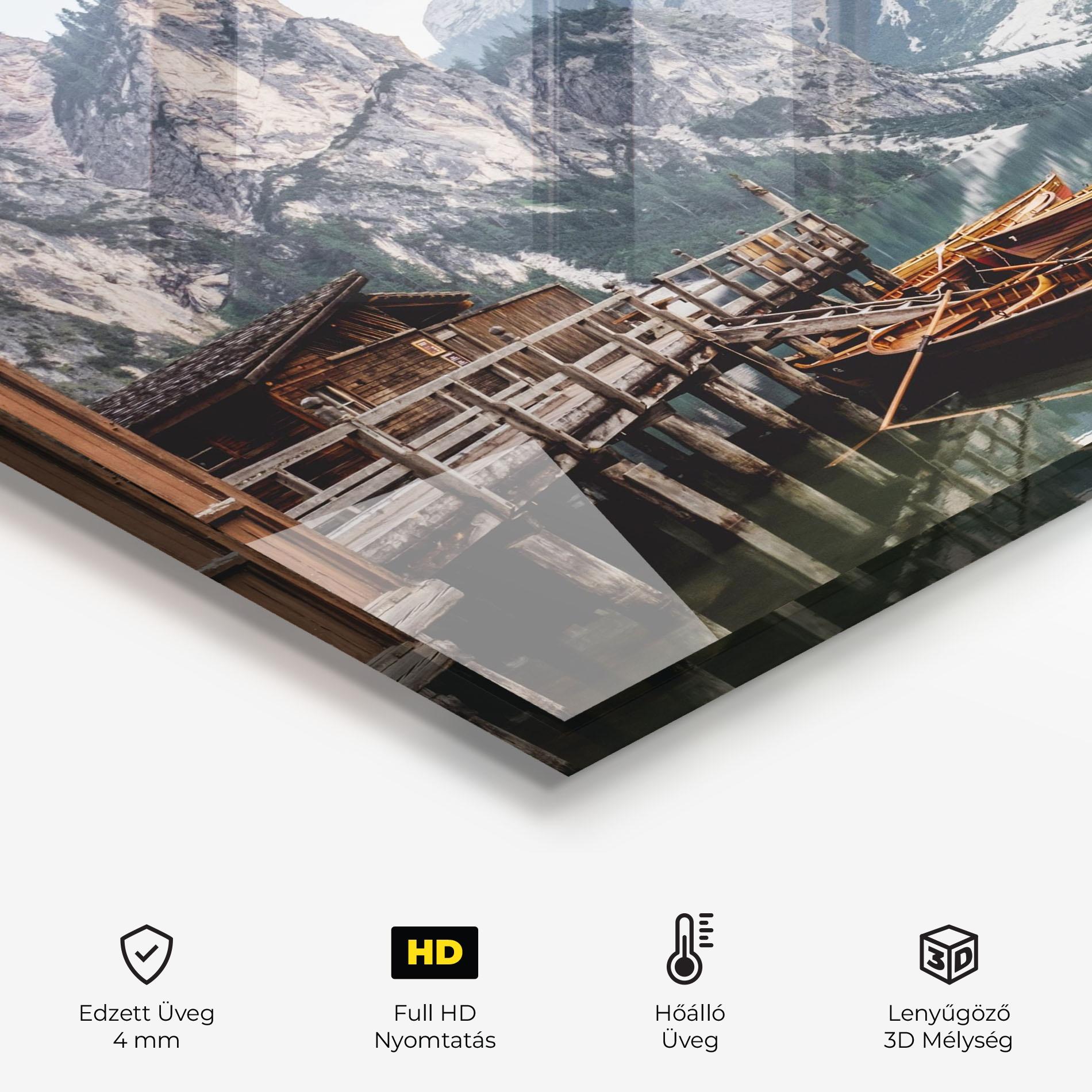 Konyhai üveg hátfal Cabin Lake mockup 2