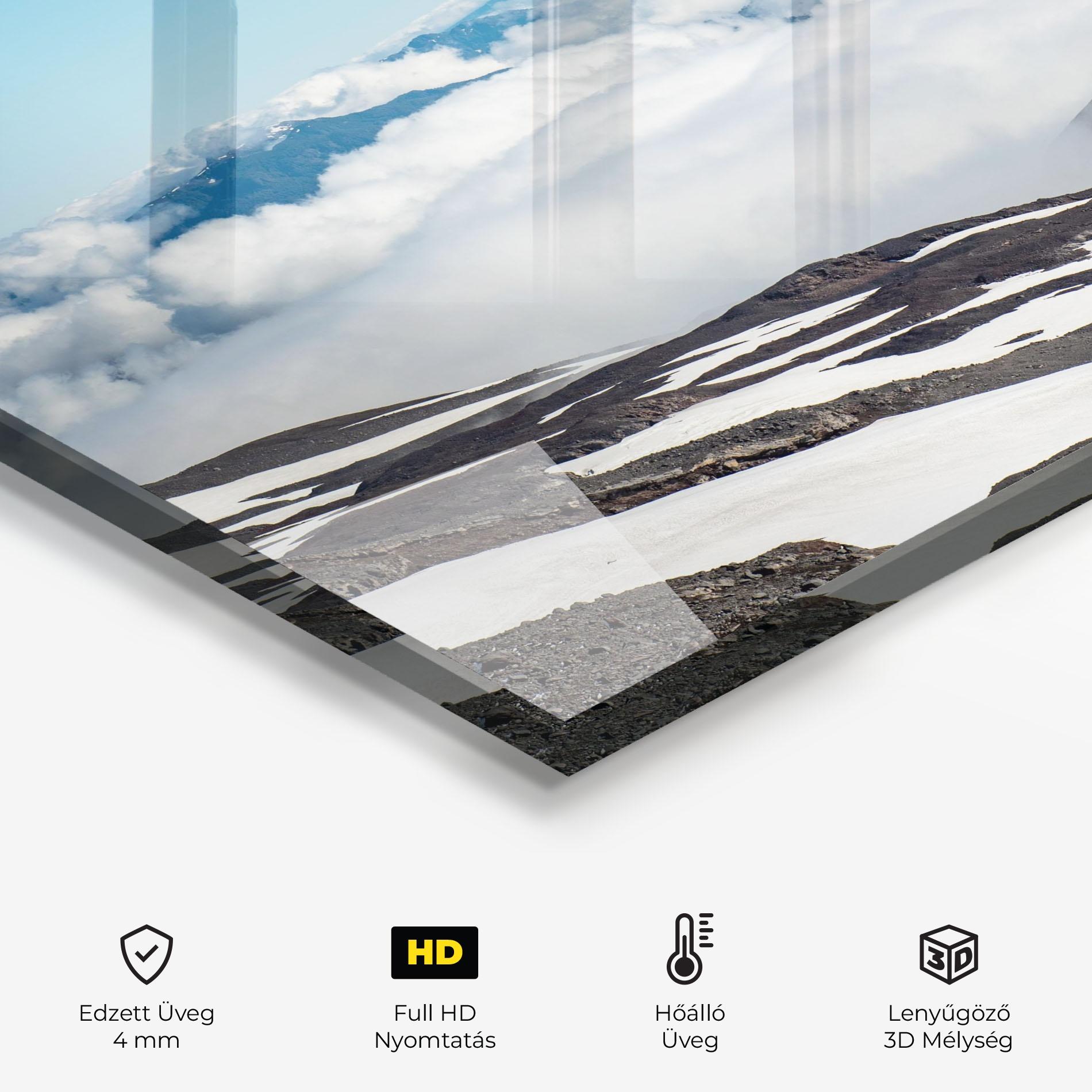 Konyhai üveg hátfal Cloudy High View mockup 2