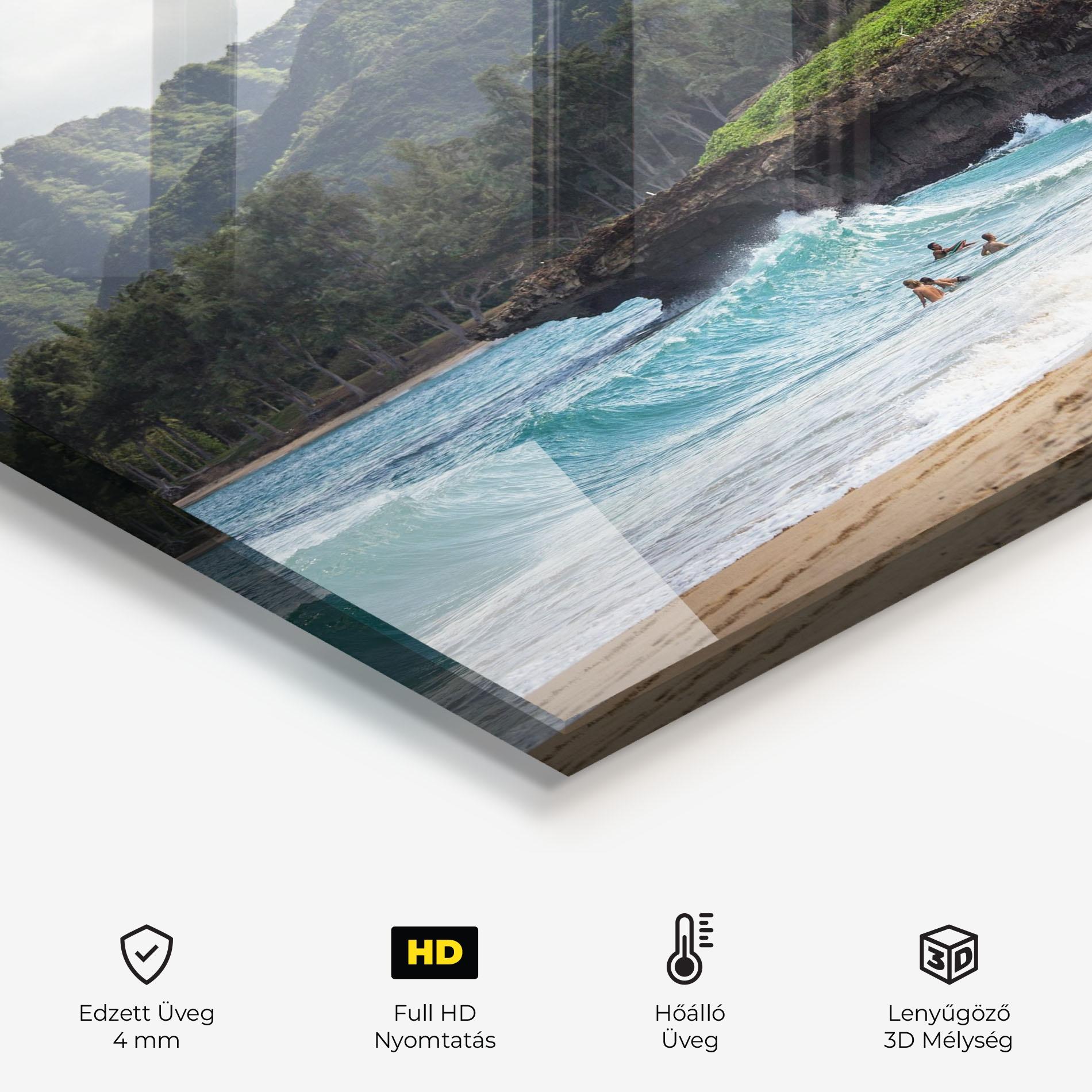Konyhai üveg hátfal Fun Waves mockup 2