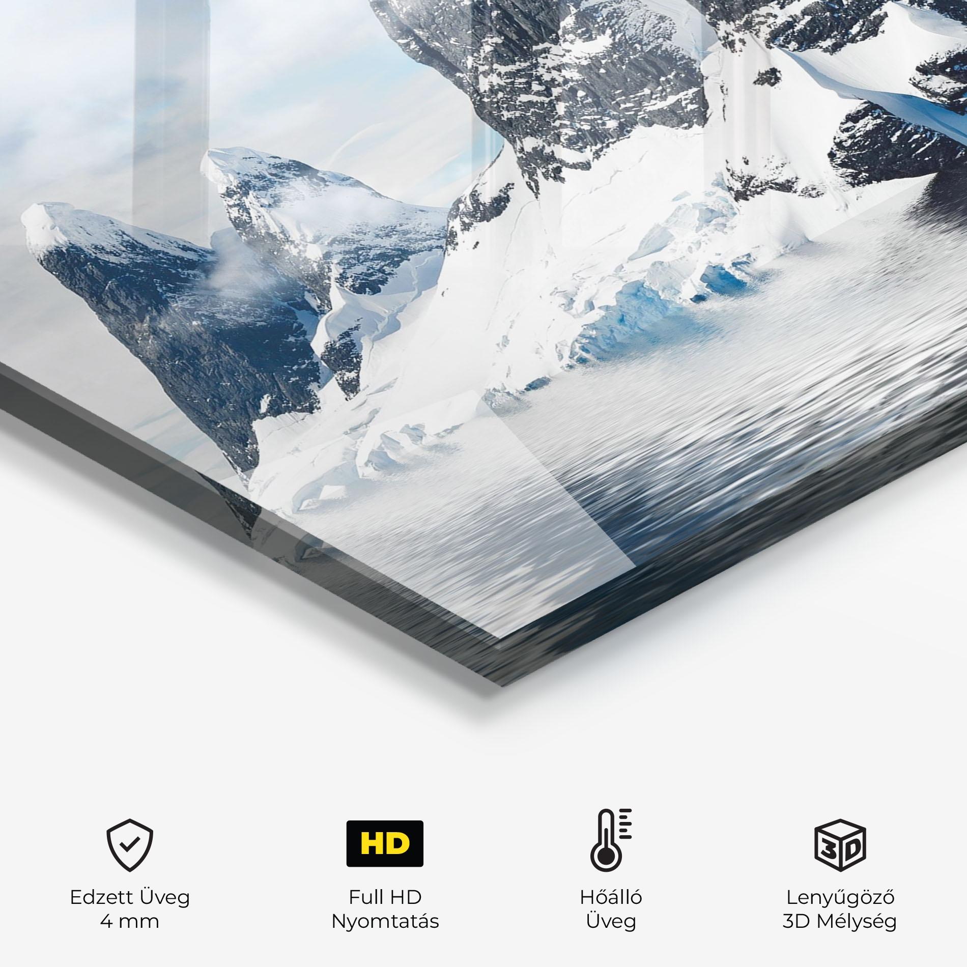 Konyhai üveg hátfal Glacial Mountains mockup 2