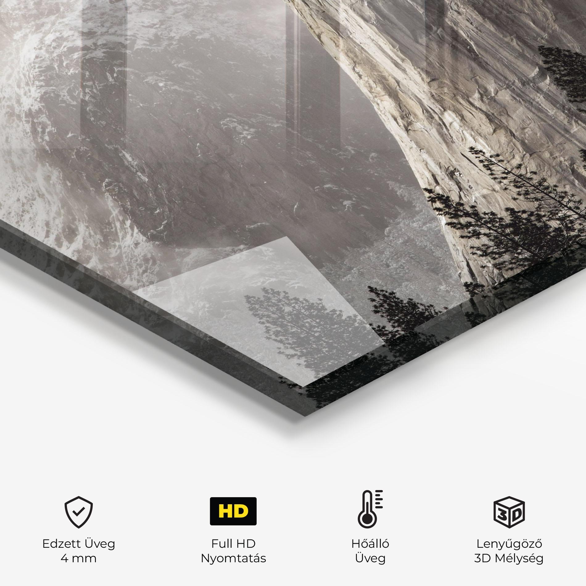 Konyhai üveg hátfal Green Tree Mountain mockup 2