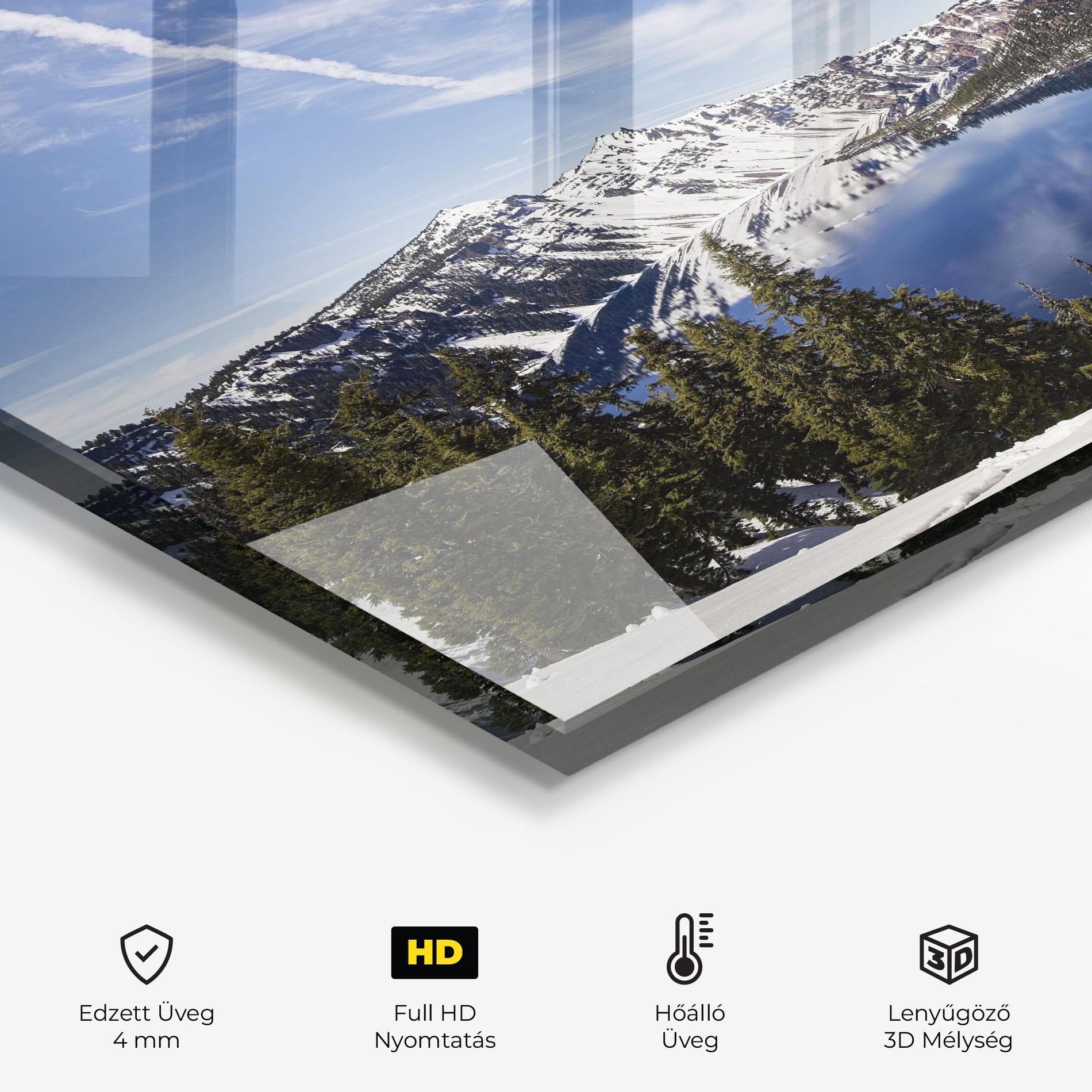 Konyhai üveg hátfal White Snowy Mountain mockup 2