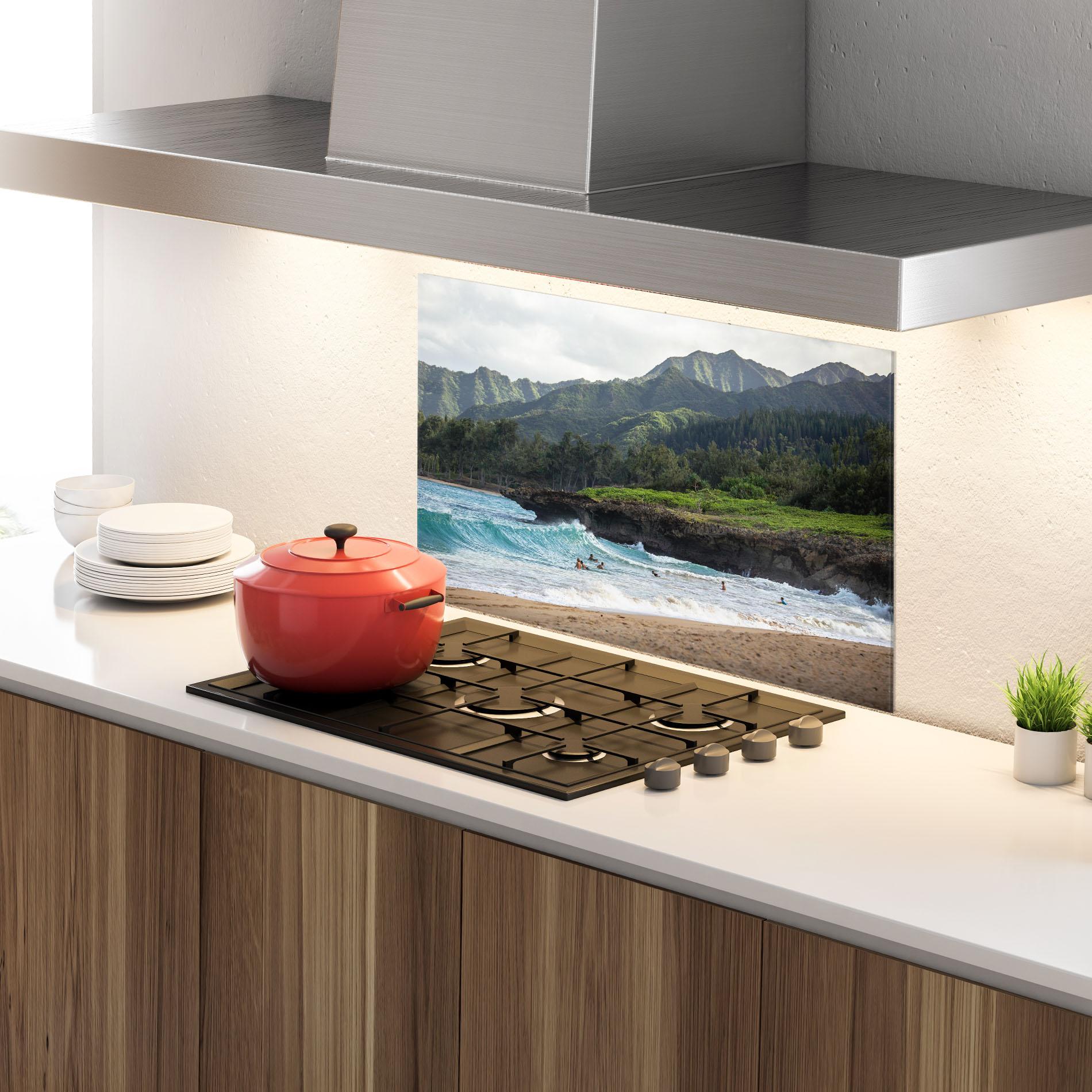 Konyhai üveg hátfal Fun Waves mockup 4