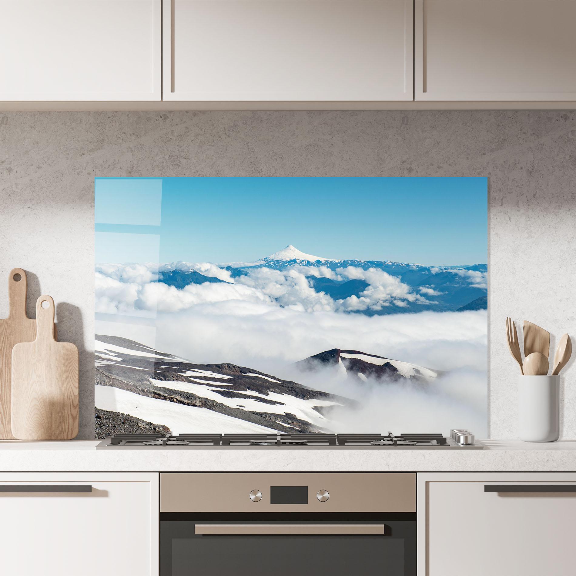 Konyhai üveg hátfal Cloudy High View mockup 7