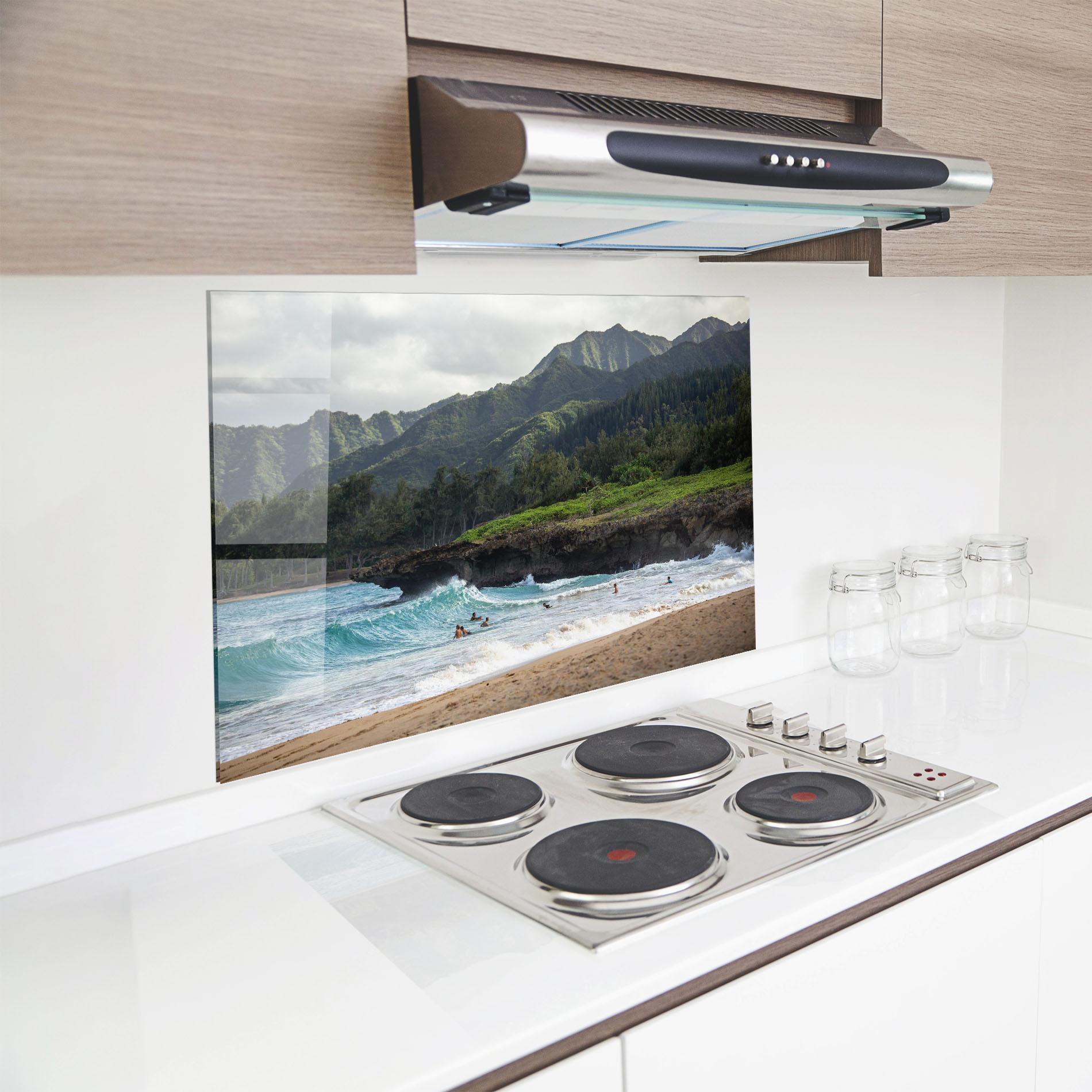 Konyhai üveg hátfal Fun Waves mockup 8