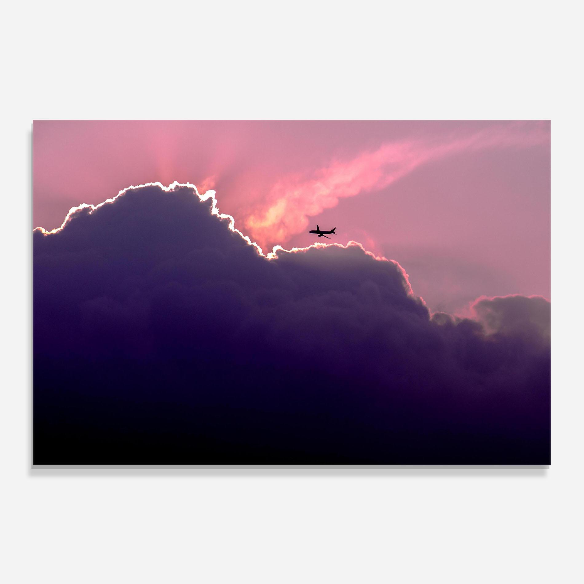 Konyhai üveg hátfal Big Purple Cloud mockup 0