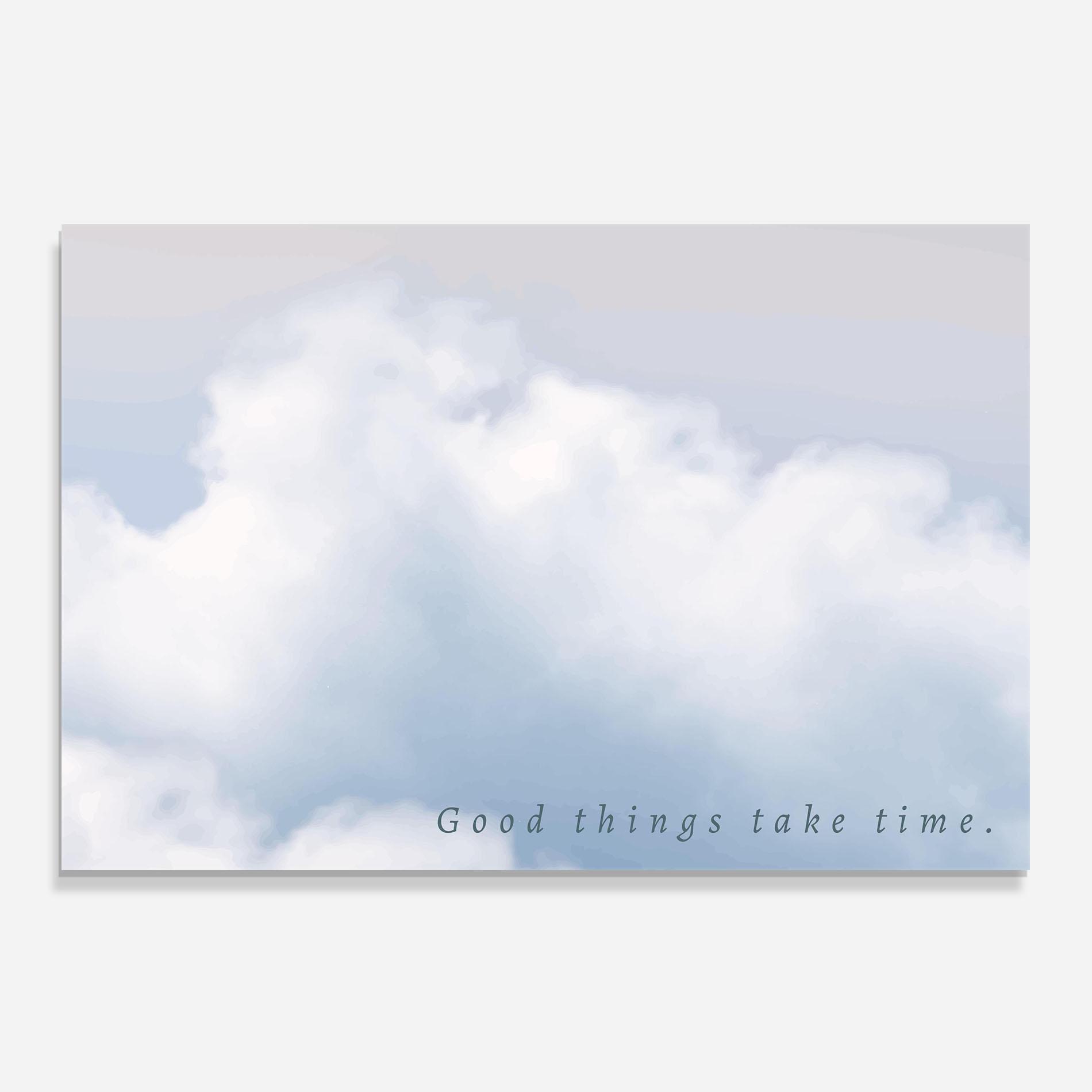 Konyhai üveg hátfal Clouds Text White mockup 0