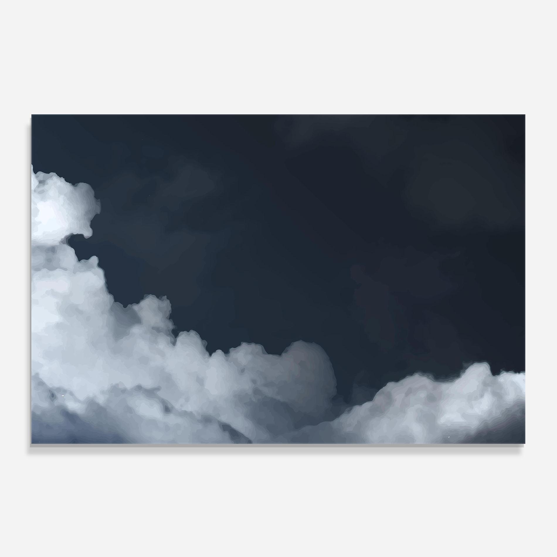 Konyhai üveg hátfal Clouds Watercolor Black mockup 0