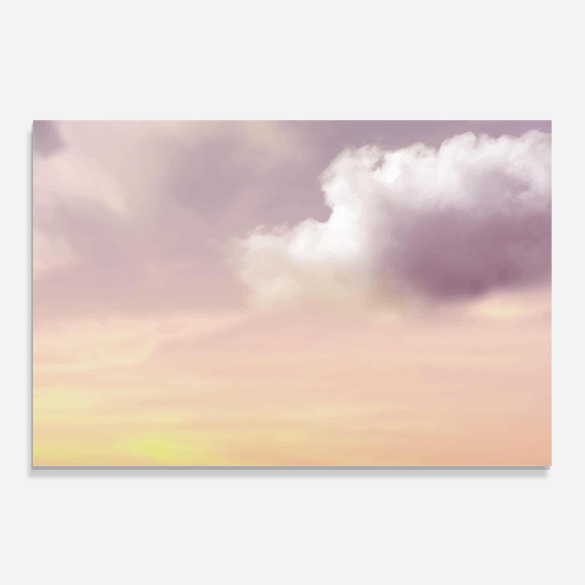 Konyhai üveg hátfal Clouds Watercolor Cream mockup 0