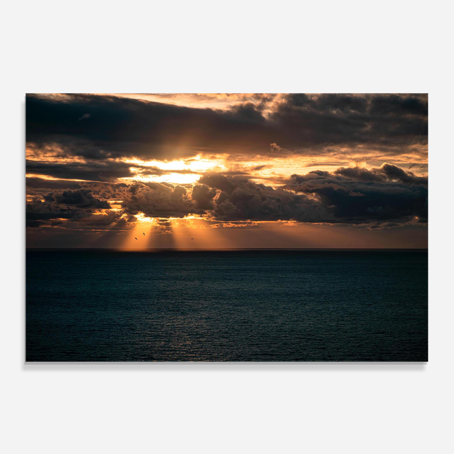 Konyhai üveg hátfal Cloudy Sunrise mockup 0