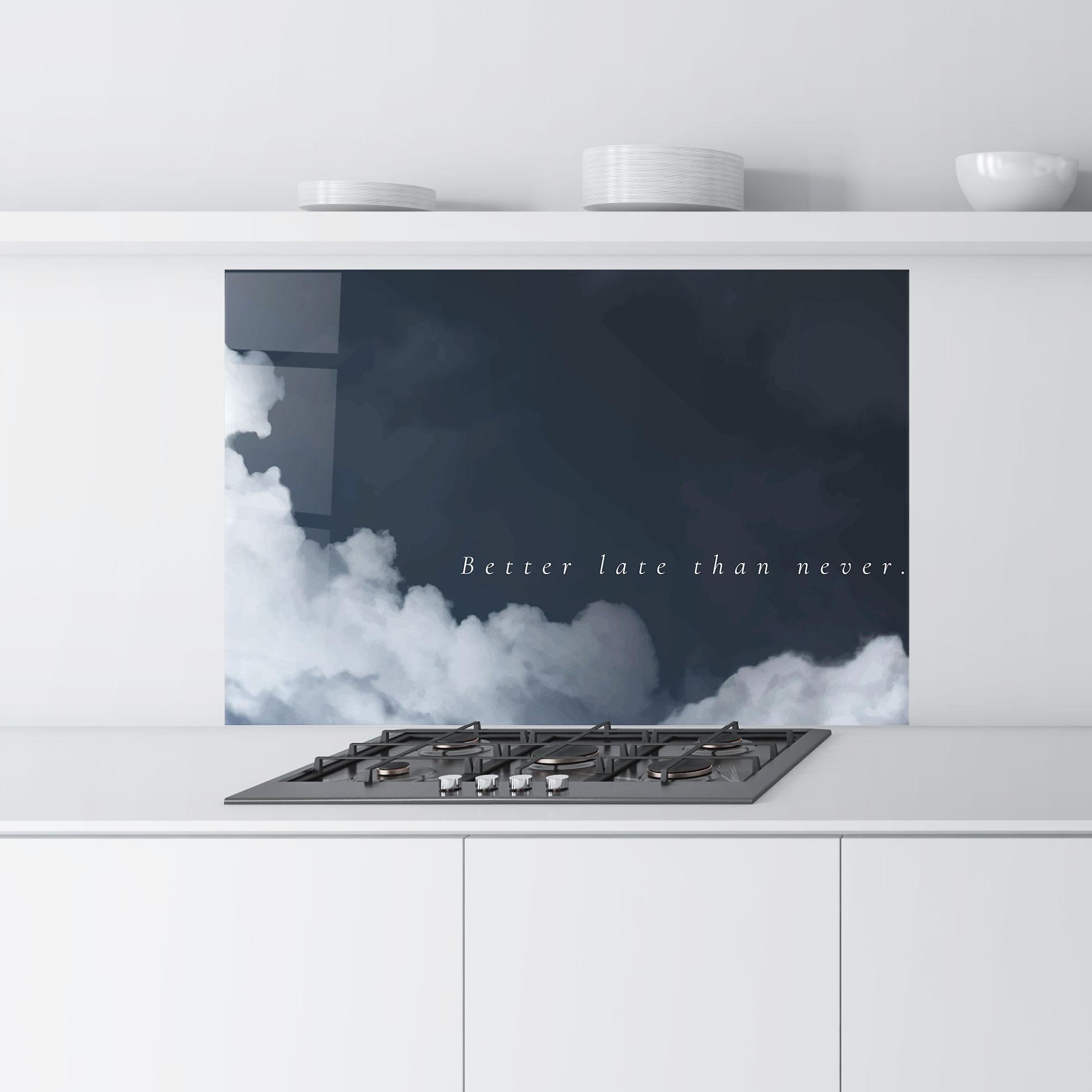 Konyhai üveg hátfal Clouds Text Black mockup 9