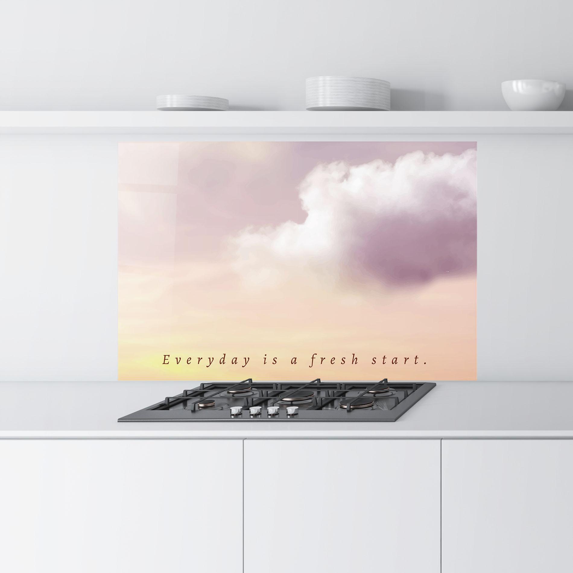 Konyhai üveg hátfal Clouds Text Cream mockup 9