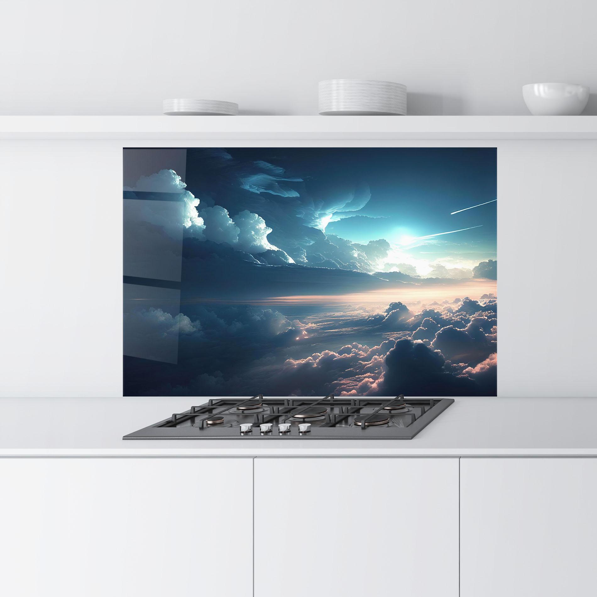 Konyhai üveg hátfal Dark Clouds mockup 9