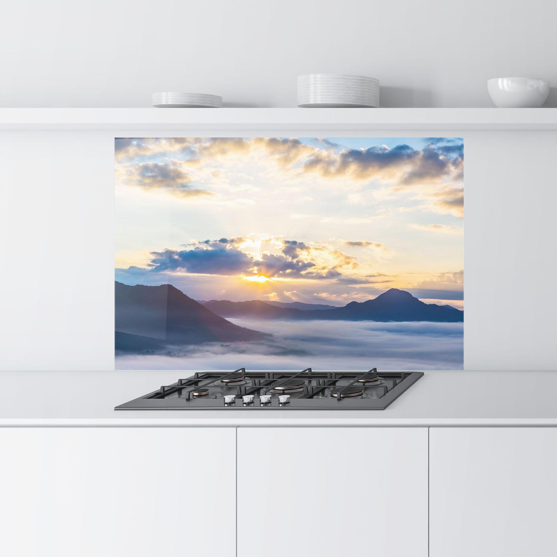 Konyhai üveg hátfal Fantastic Clouds mockup 9