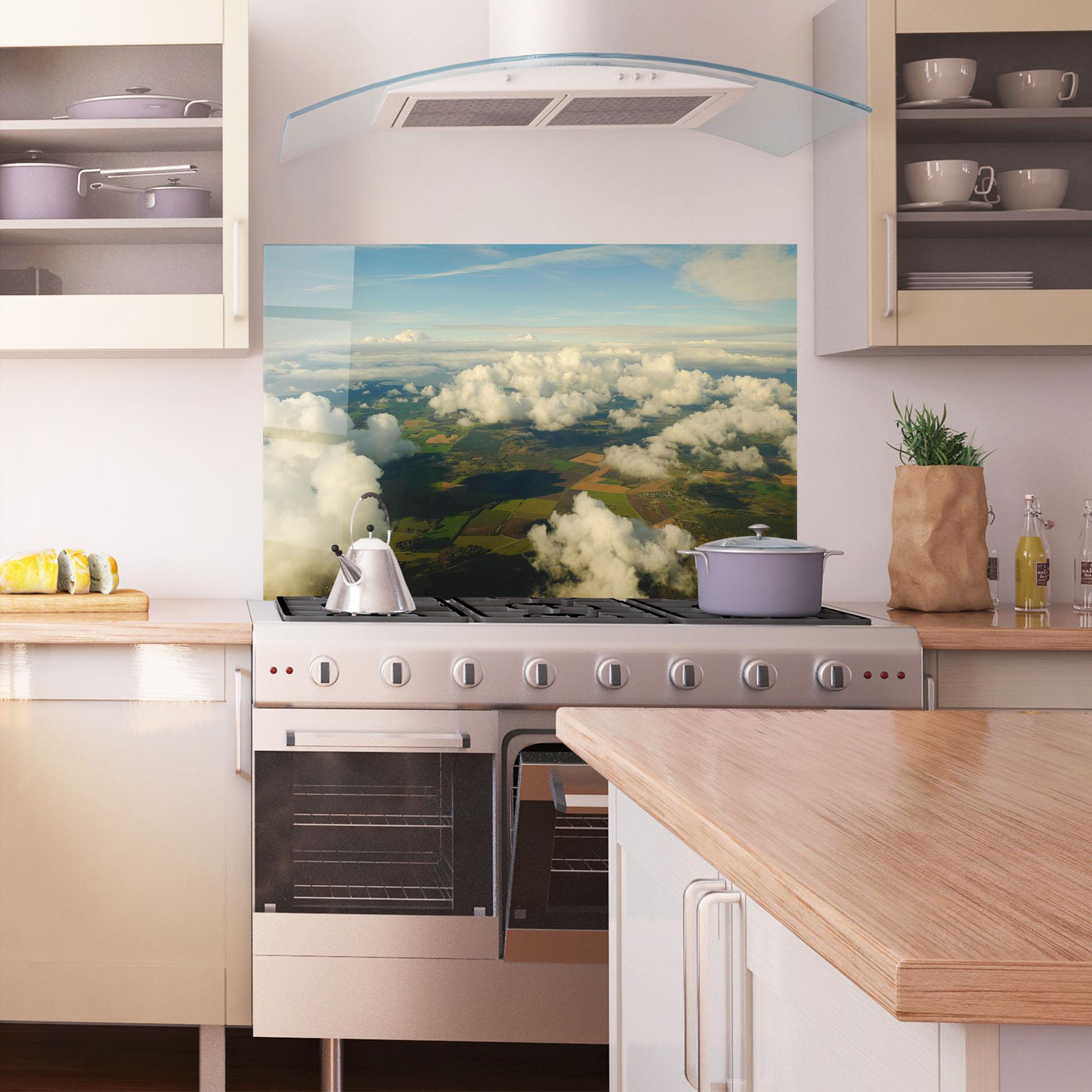 Konyhai üveg hátfal Clouds View From Plane mockup 1