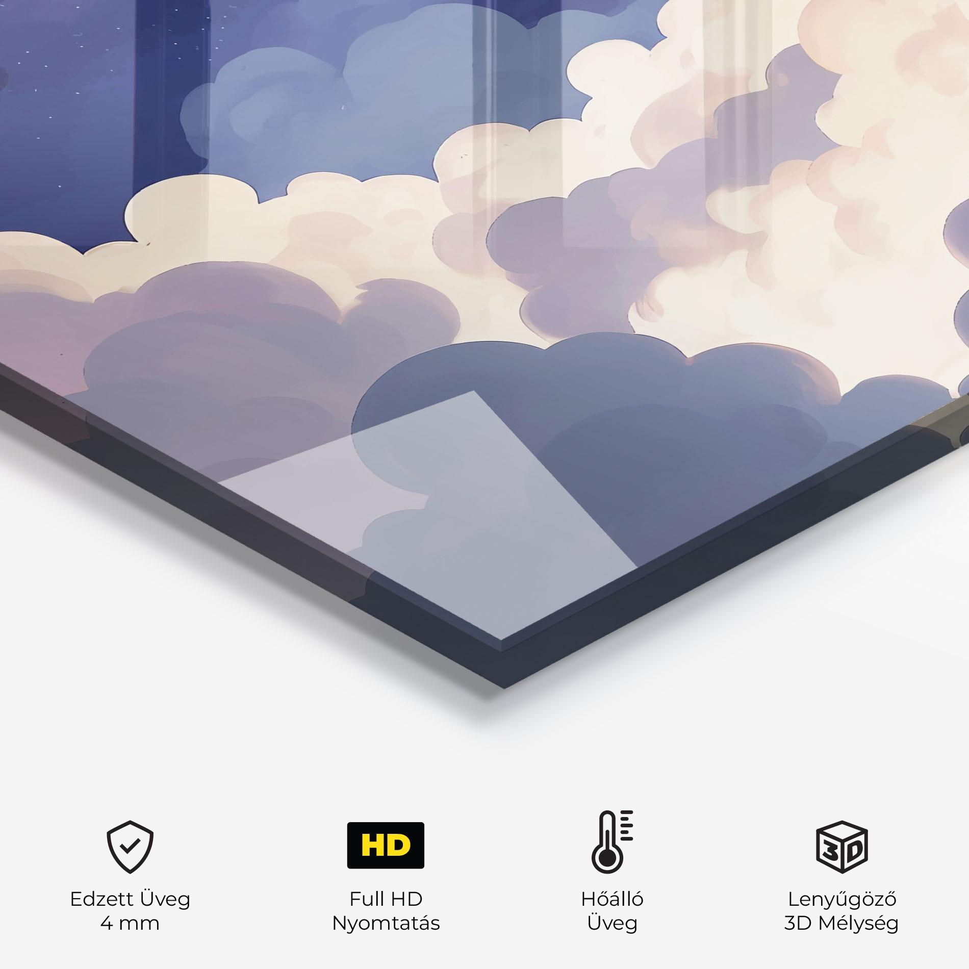 Konyhai üveg hátfal Cloud Art mockup 2