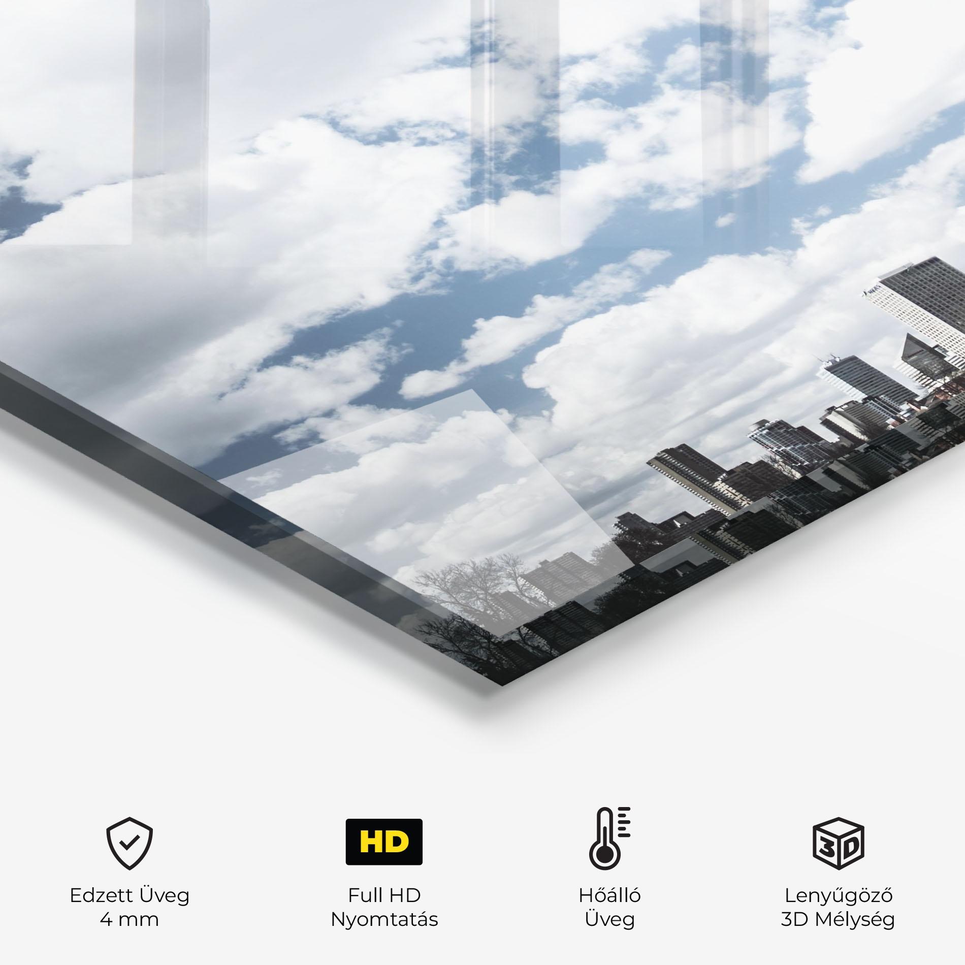 Konyhai üveg hátfal Clouds Over City mockup 2