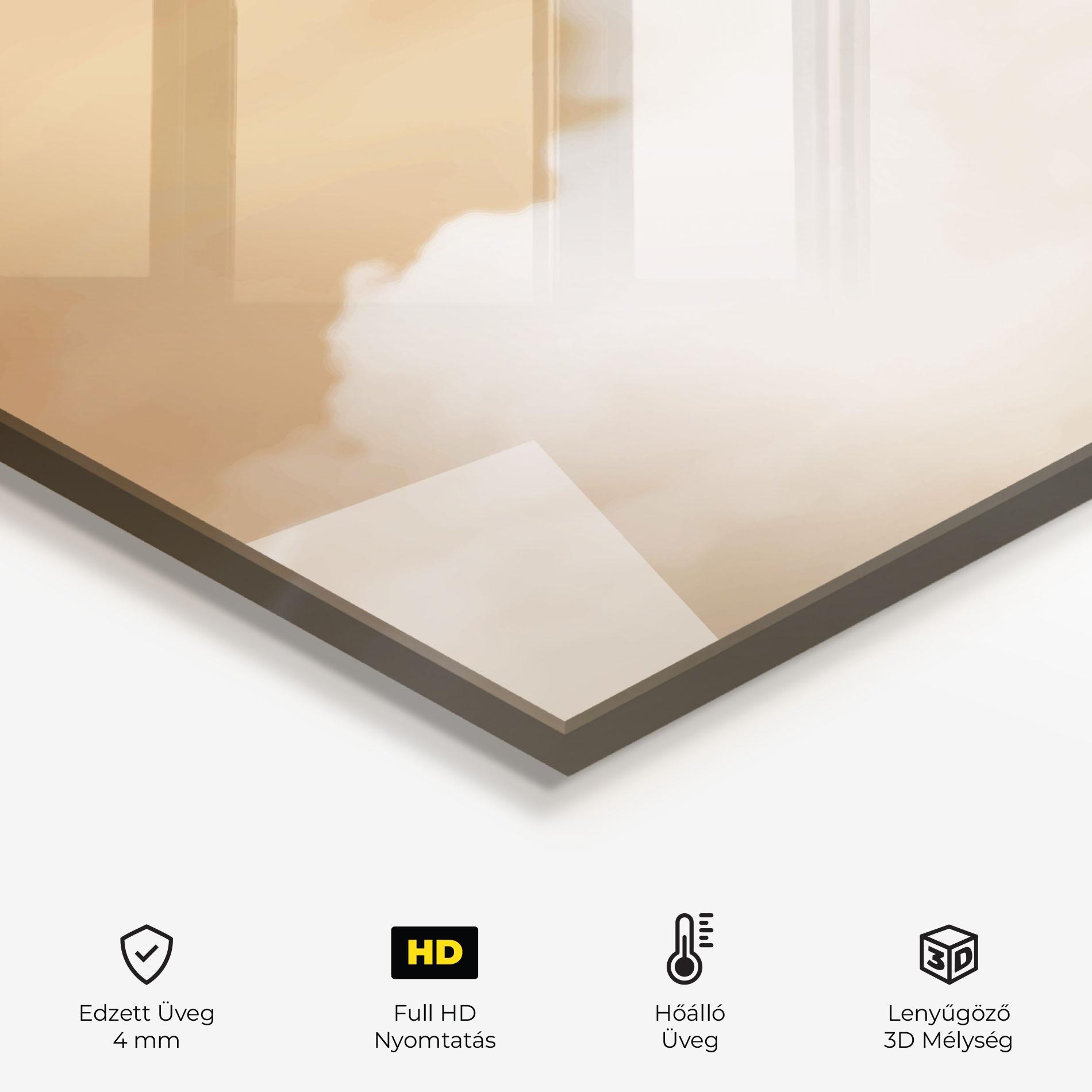 Konyhai üveg hátfal Clouds Text mockup 2