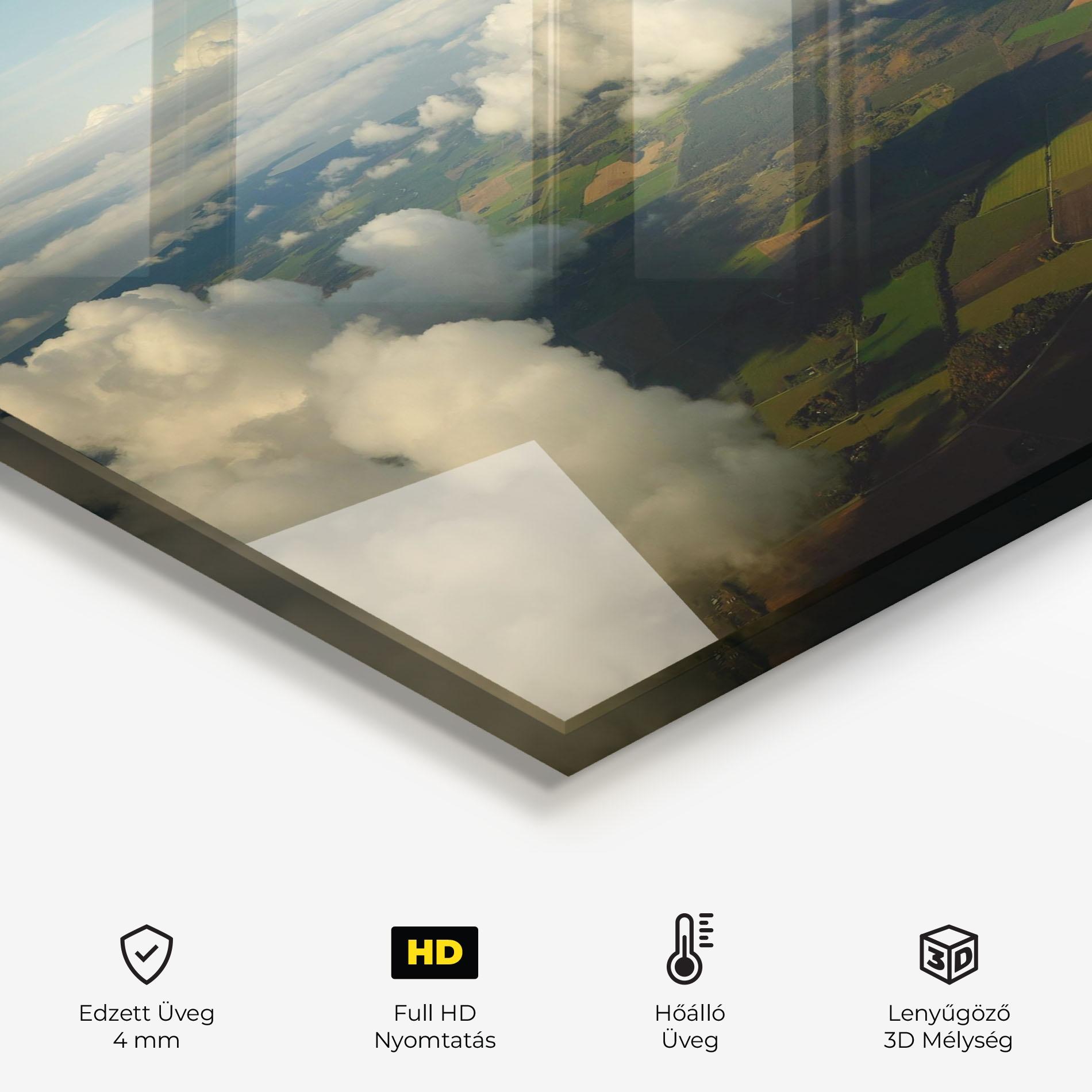 Konyhai üveg hátfal Clouds View From Plane mockup 2