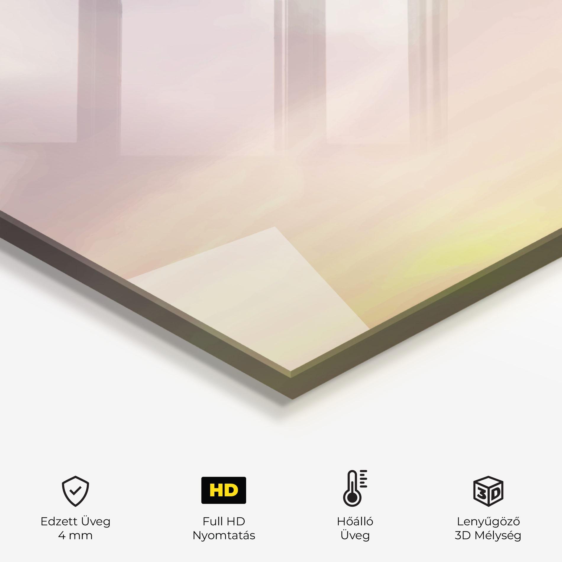 Konyhai üveg hátfal Clouds Watercolor Cream mockup 2