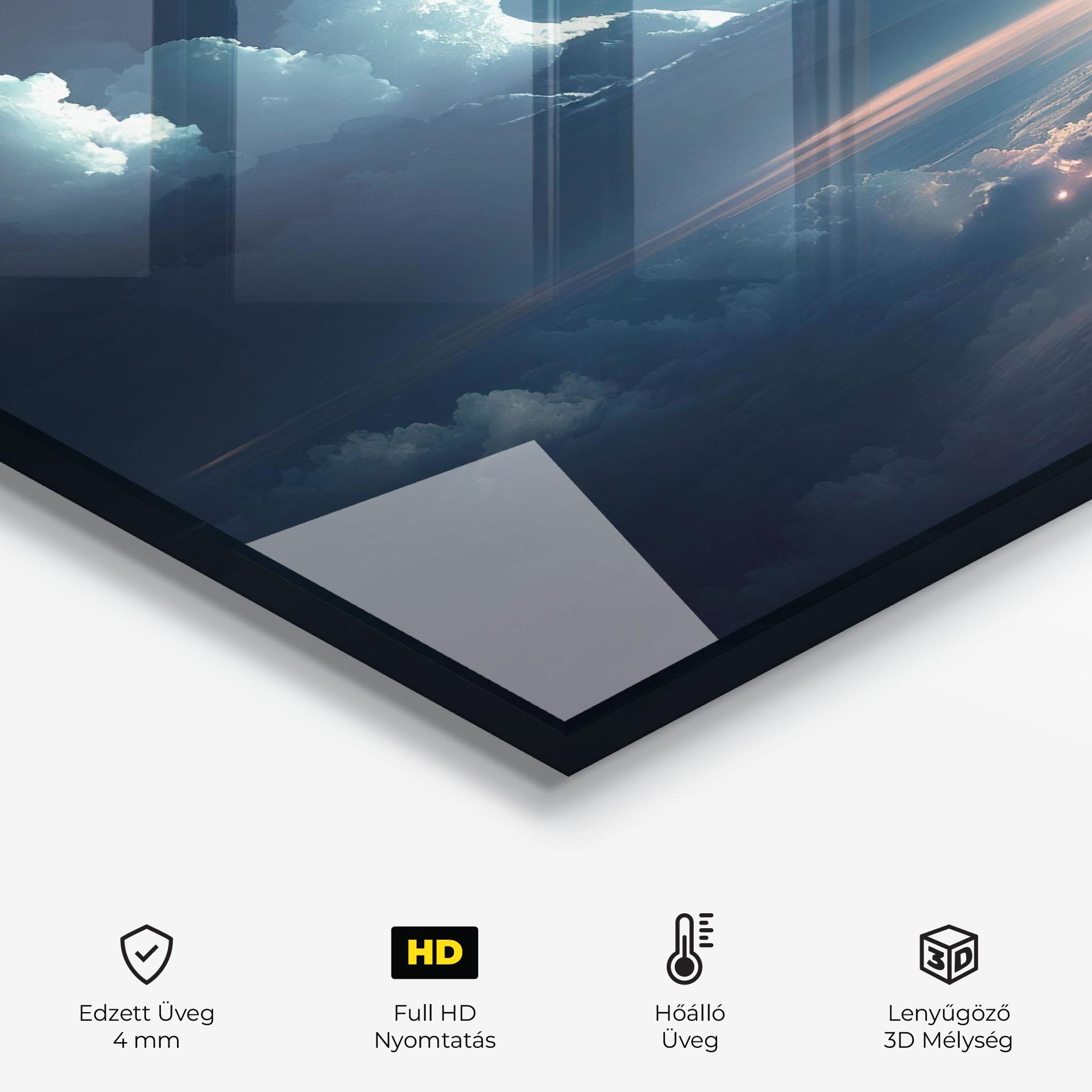 Konyhai üveg hátfal Dark Clouds mockup 2