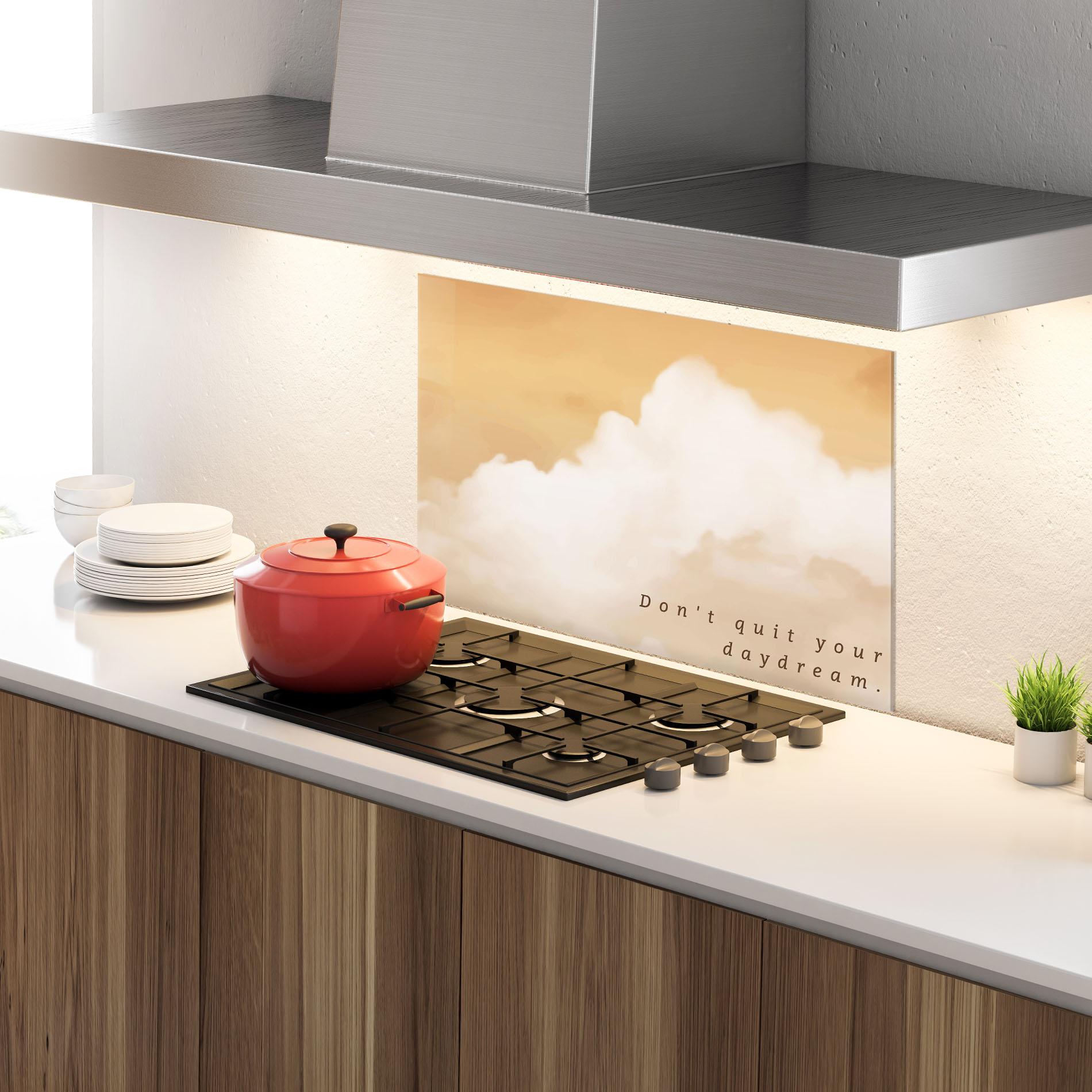 Konyhai üveg hátfal Clouds Text mockup 4