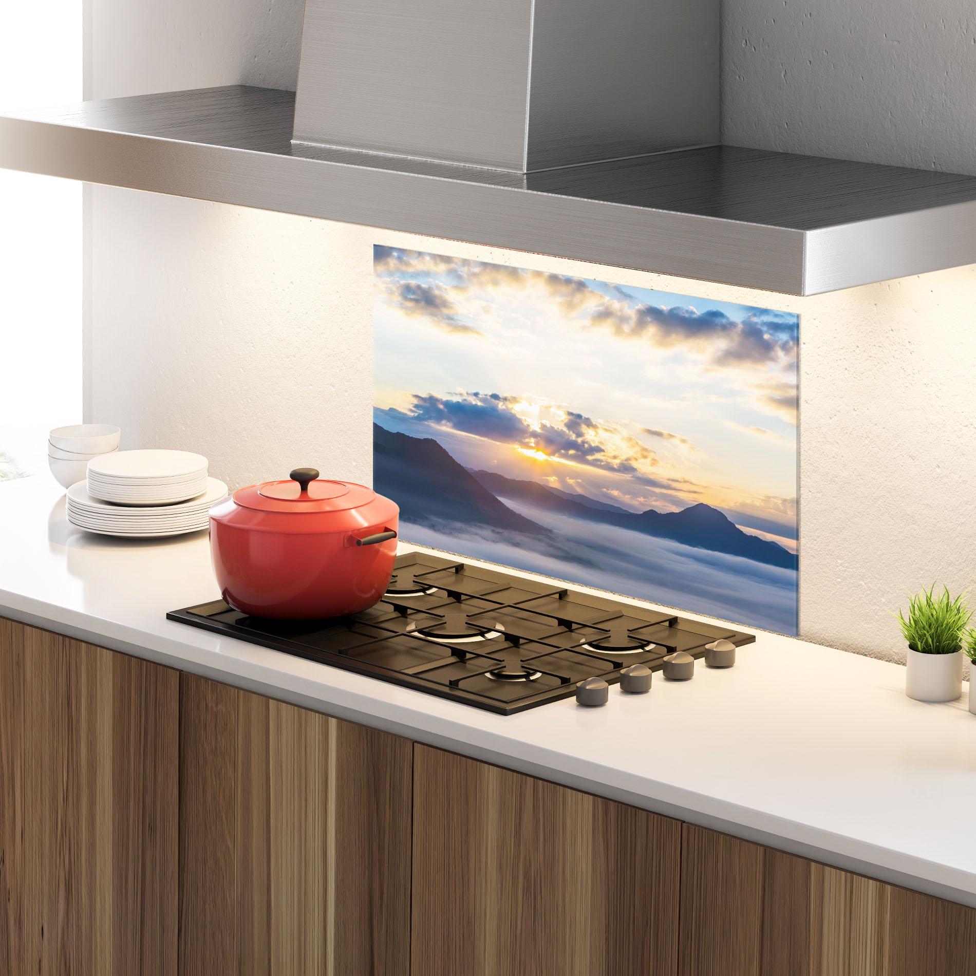 Konyhai üveg hátfal Fantastic Clouds mockup 4