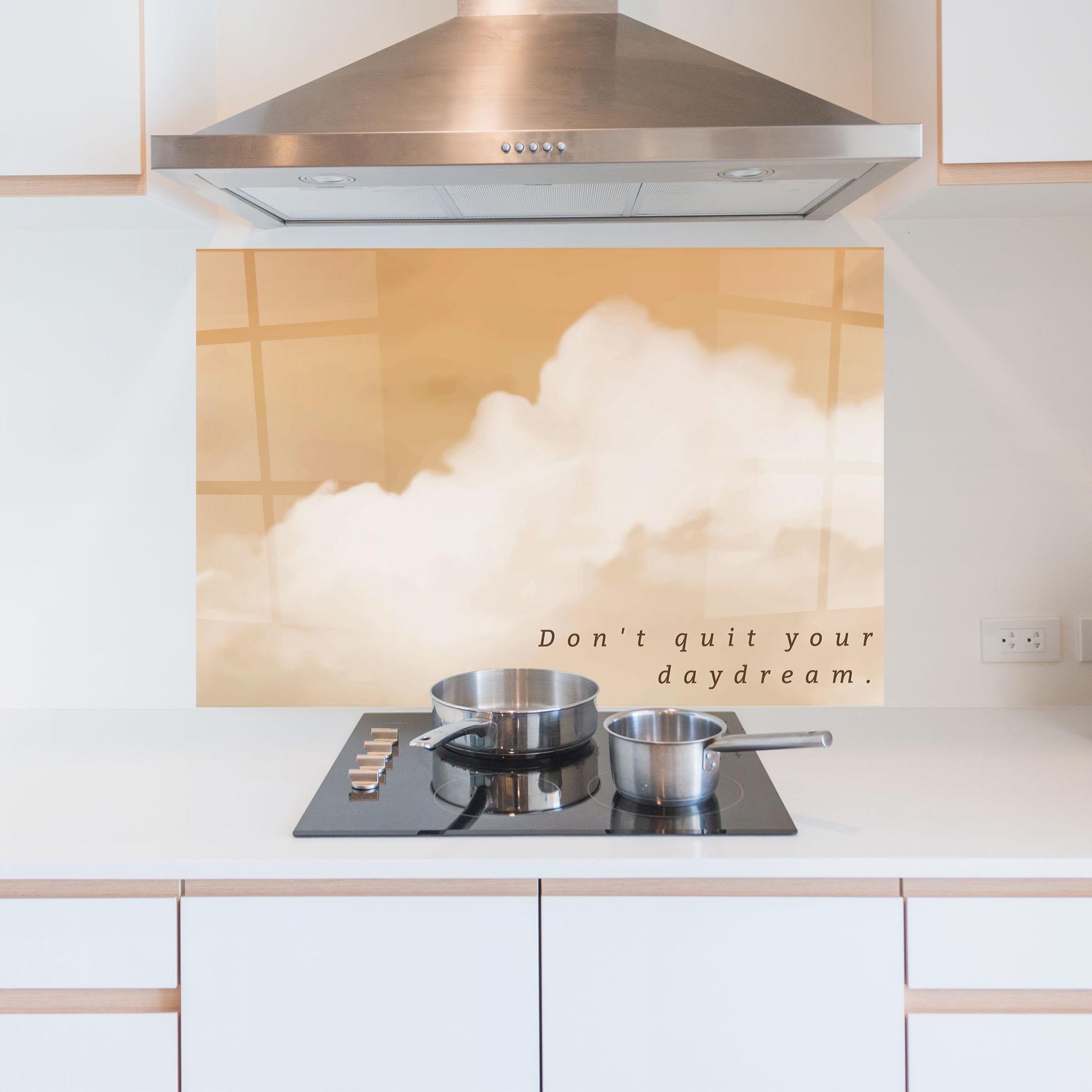 Konyhai üveg hátfal Clouds Text mockup 5