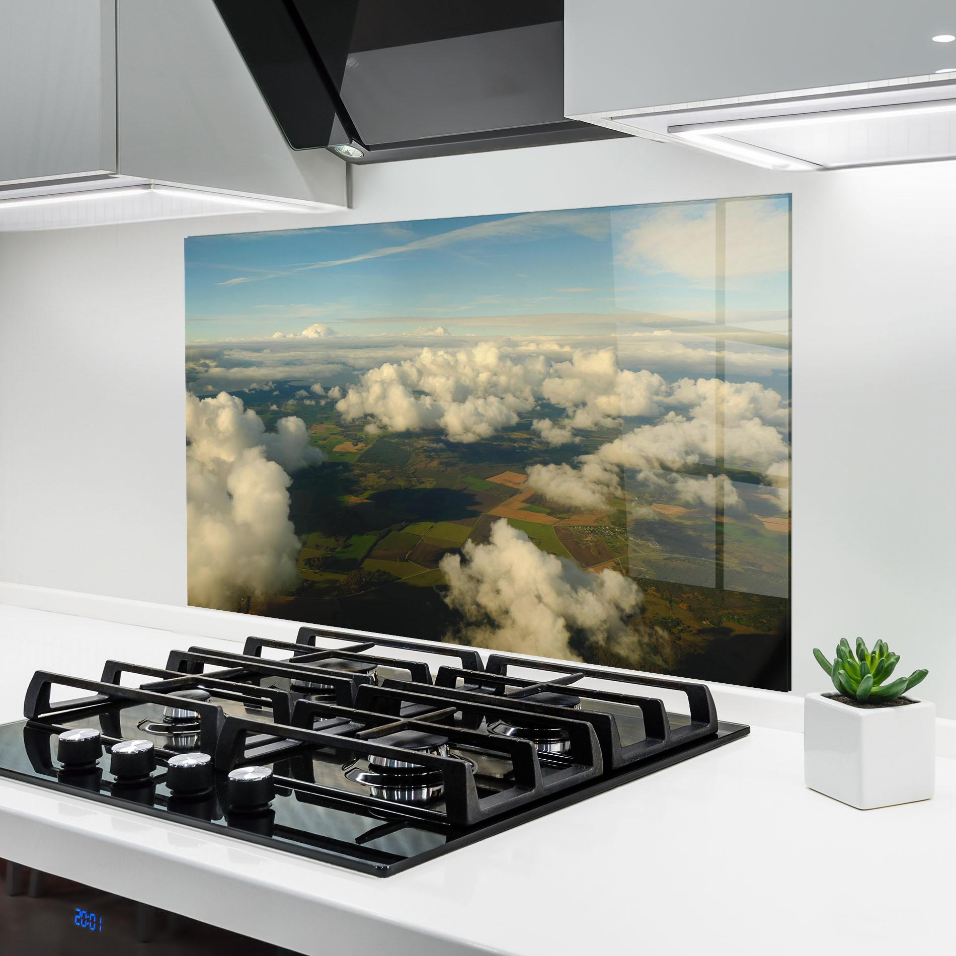 Konyhai üveg hátfal Clouds View From Plane mockup 6