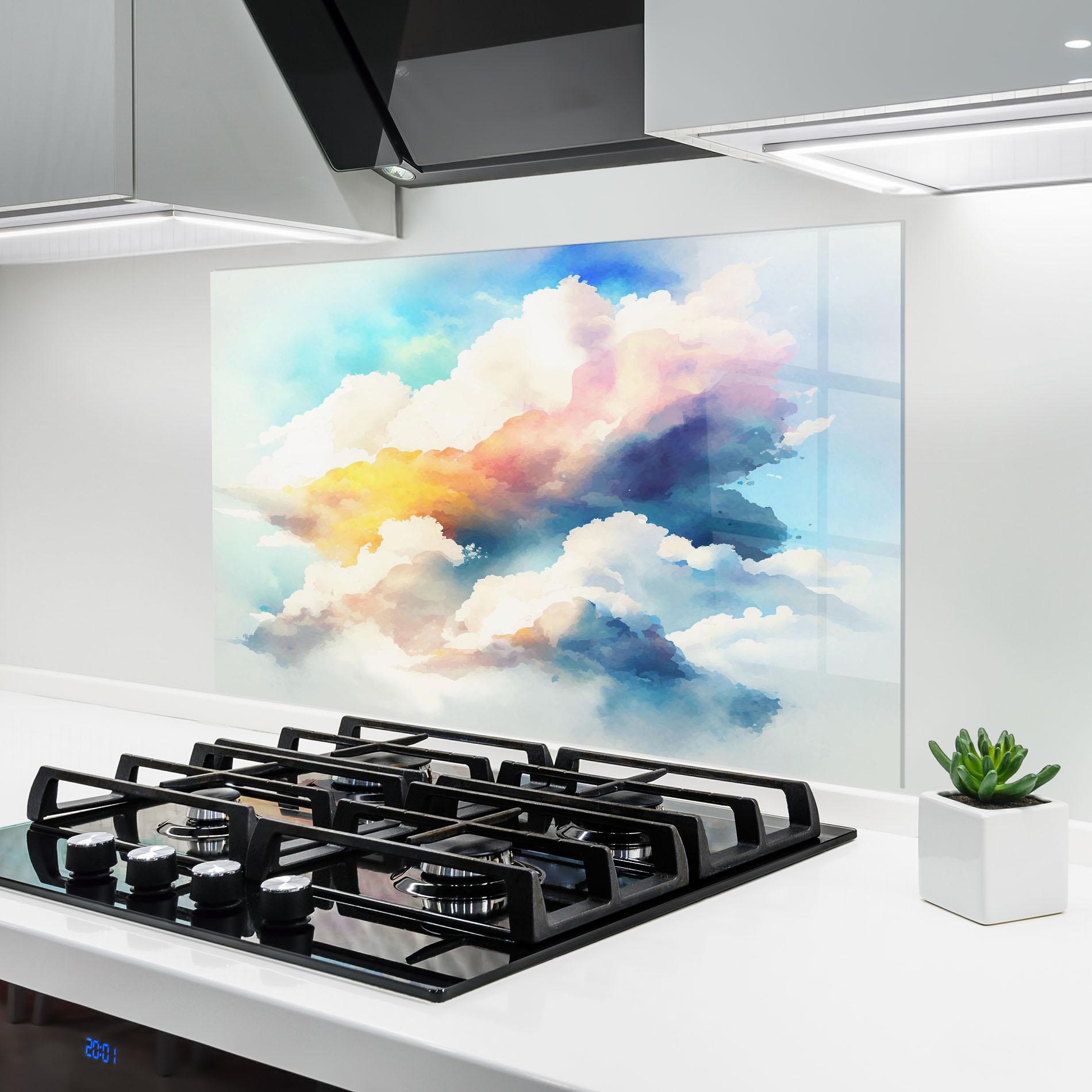 Konyhai üveg hátfal Dreamy Cloud mockup 6
