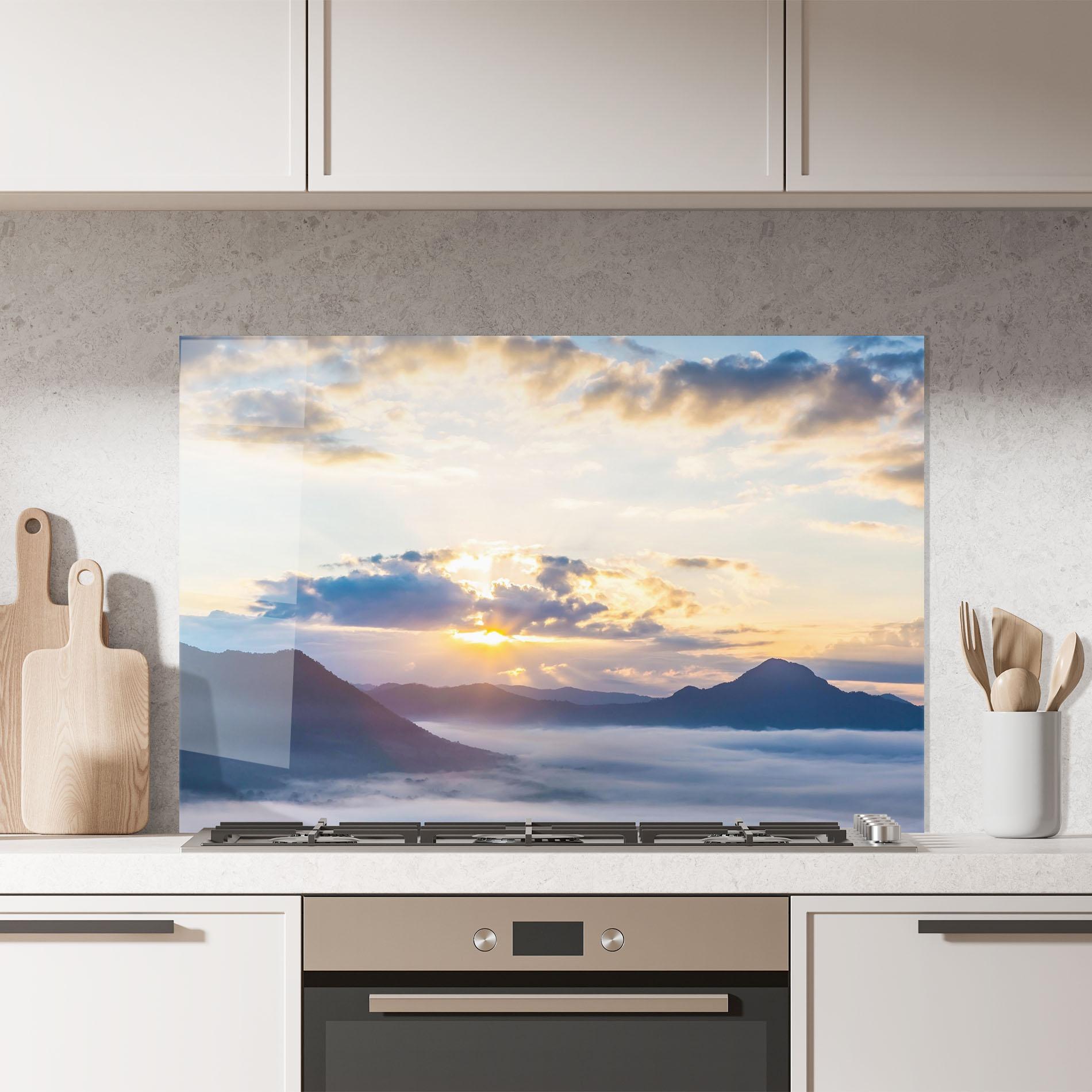 Konyhai üveg hátfal Fantastic Clouds mockup 7