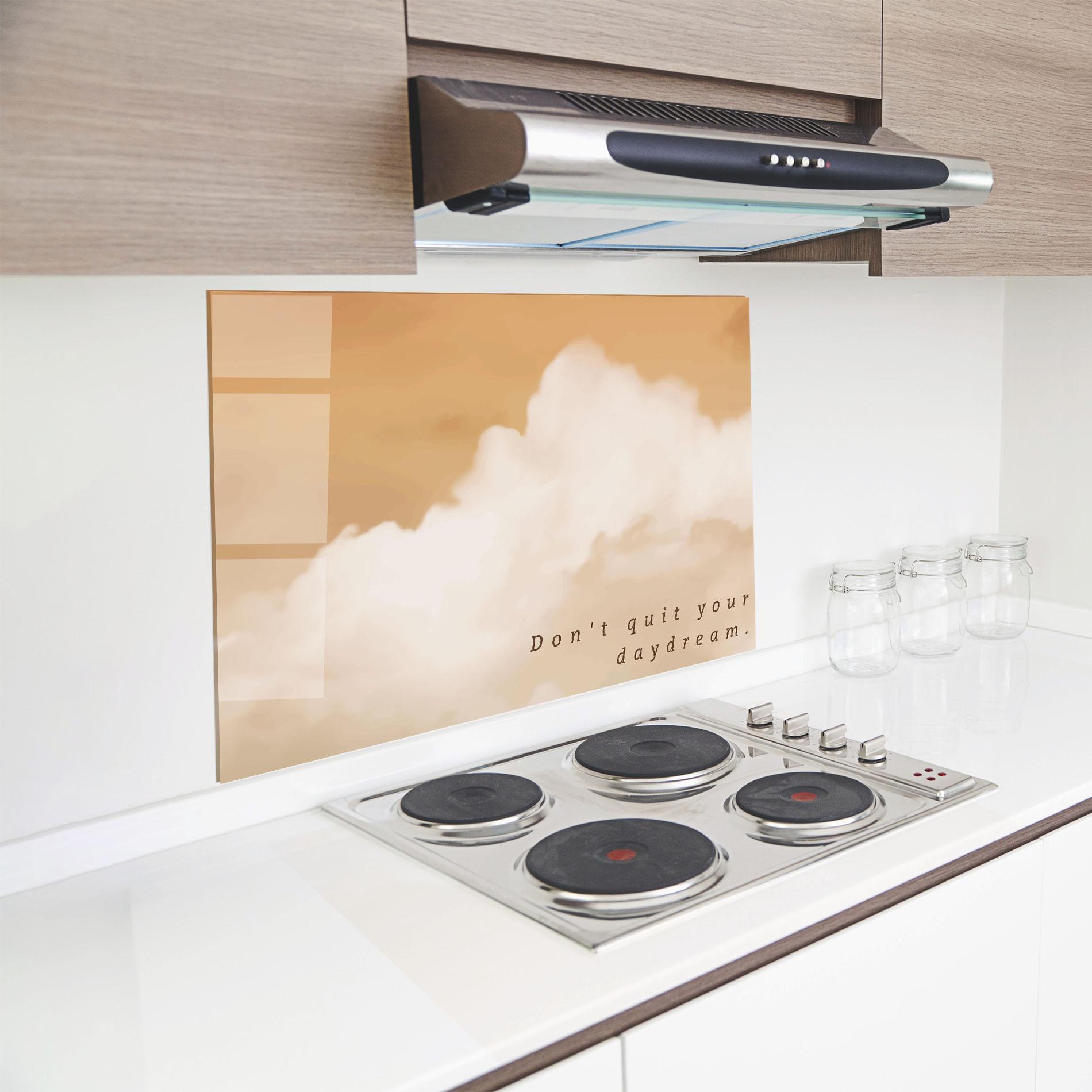 Konyhai üveg hátfal Clouds Text mockup 8