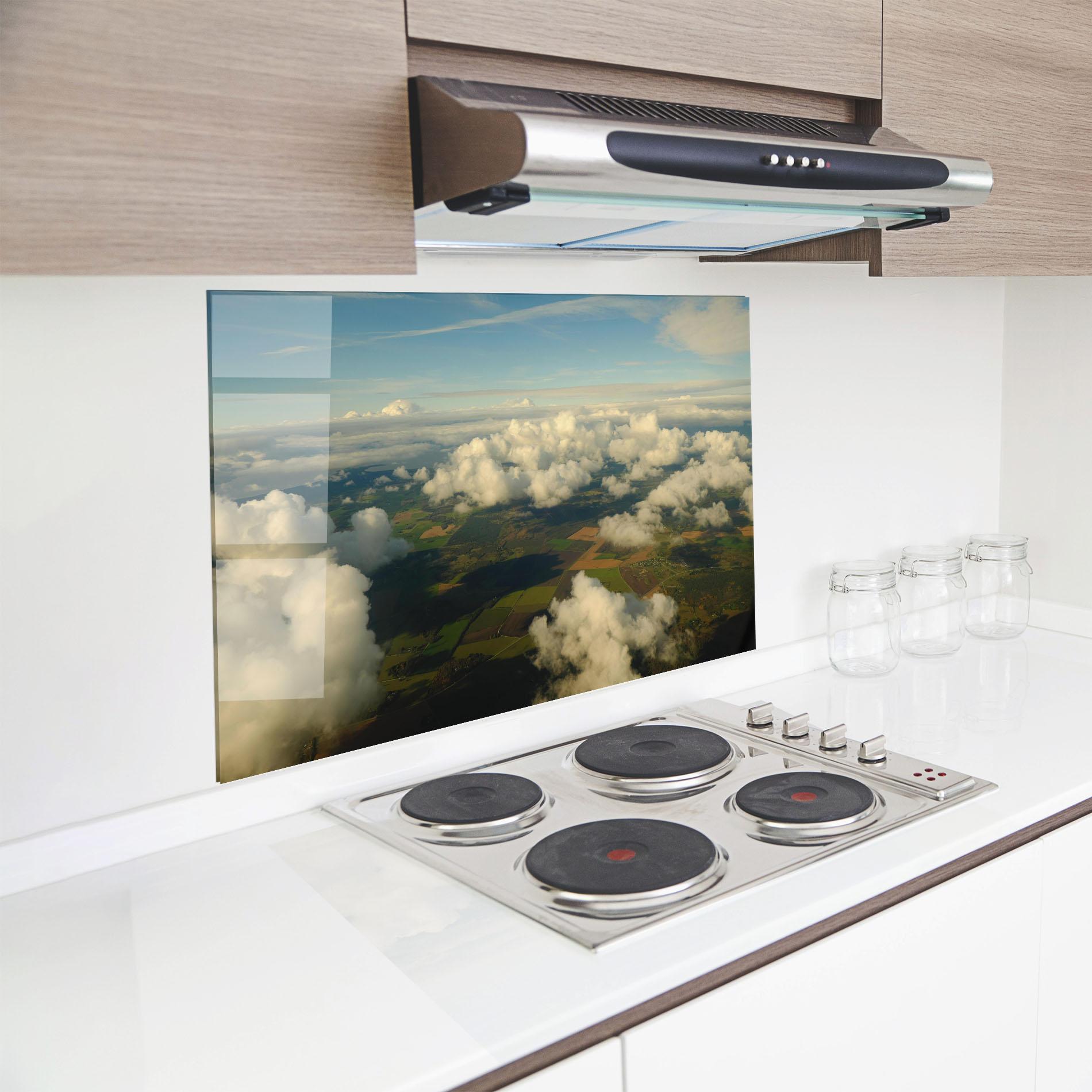 Konyhai üveg hátfal Clouds View From Plane mockup 8