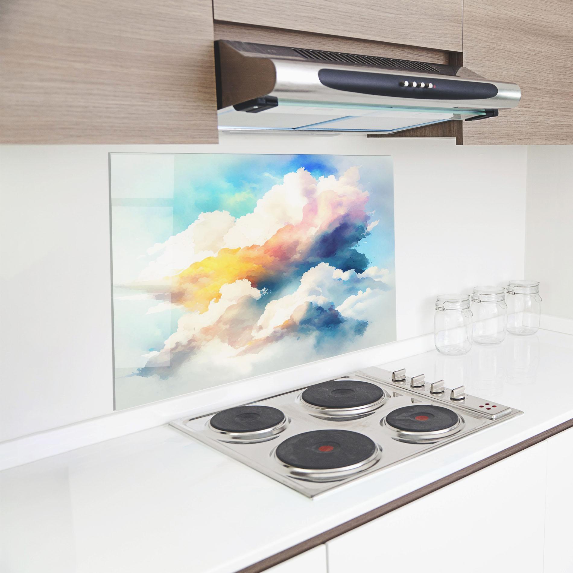 Konyhai üveg hátfal Dreamy Cloud mockup 8