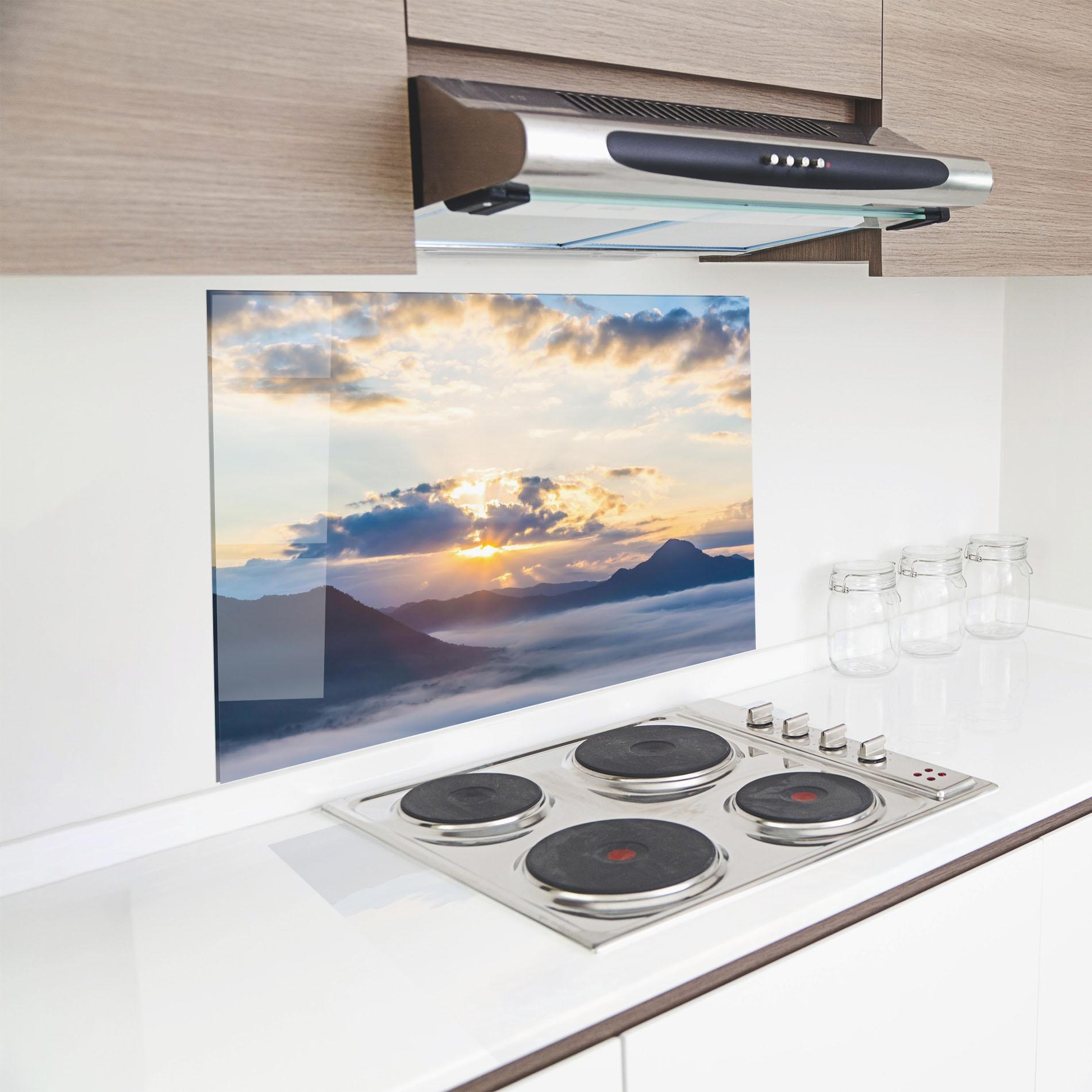 Konyhai üveg hátfal Fantastic Clouds mockup 8