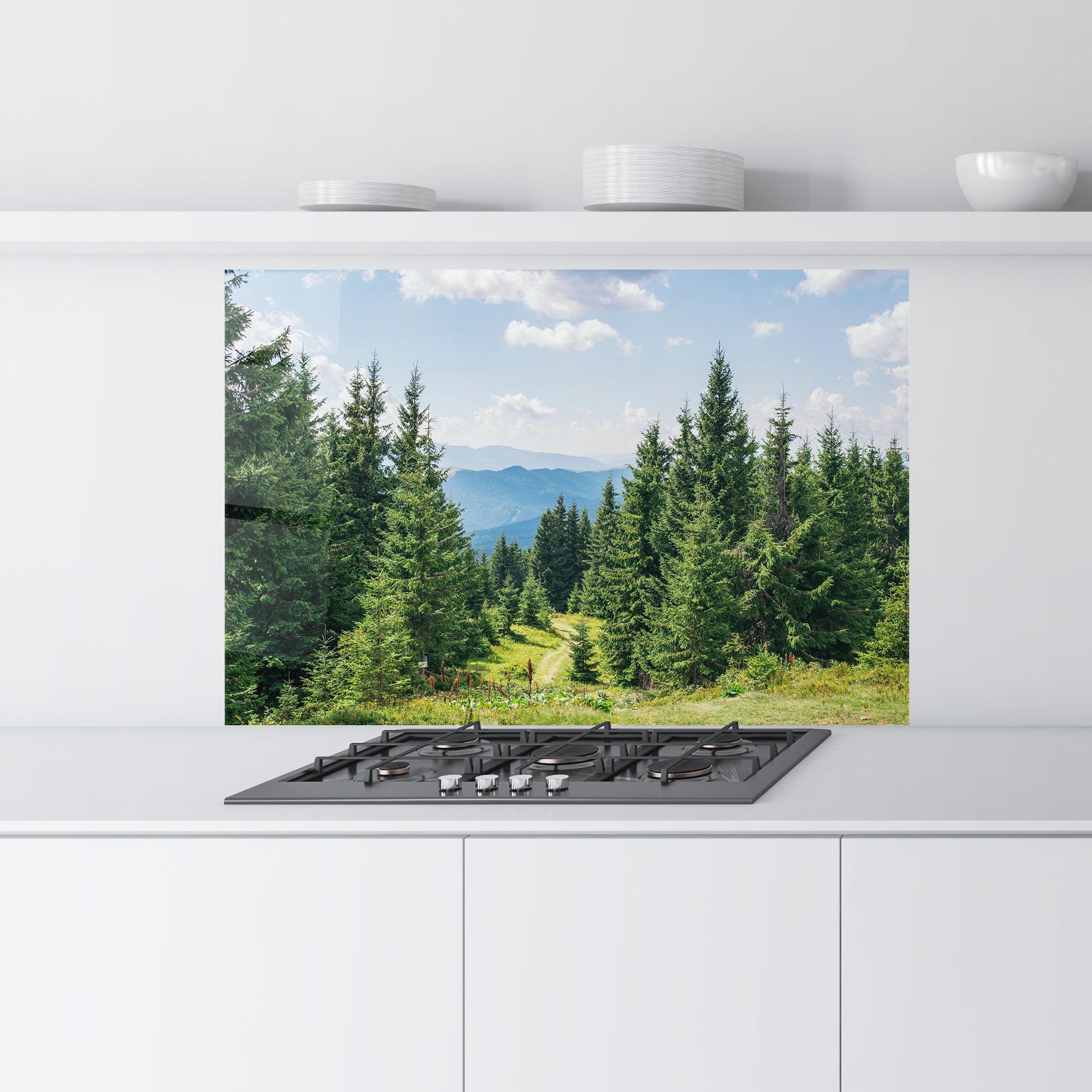 Konyhai üveg hátfal Carpathian Mountain mockup 9