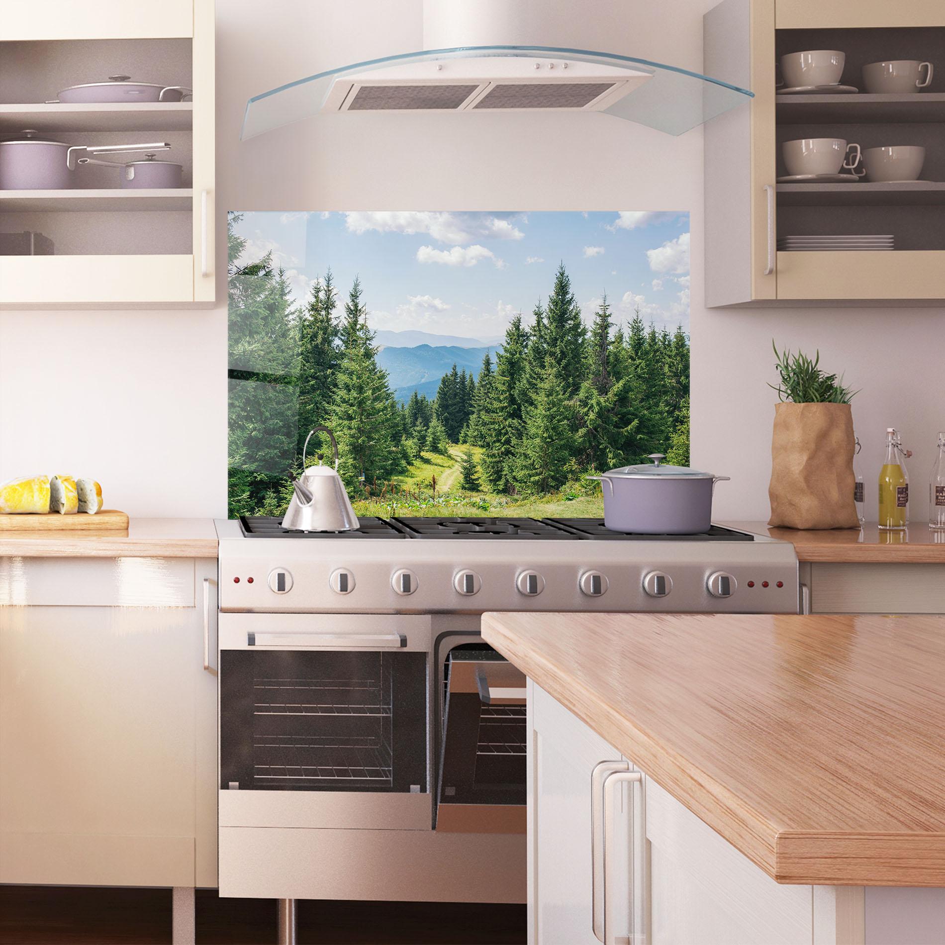 Konyhai üveg hátfal Carpathian Mountain mockup 1