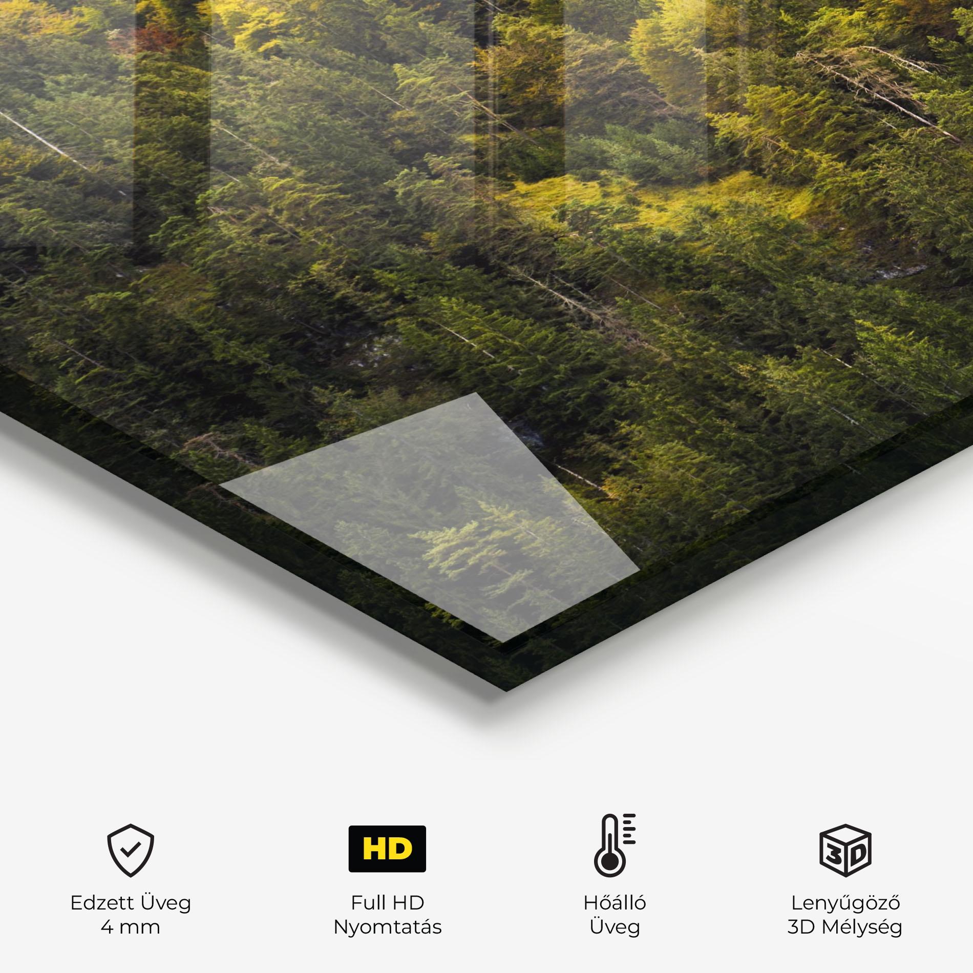 Konyhai üveg hátfal Green Shade Tree mockup 2