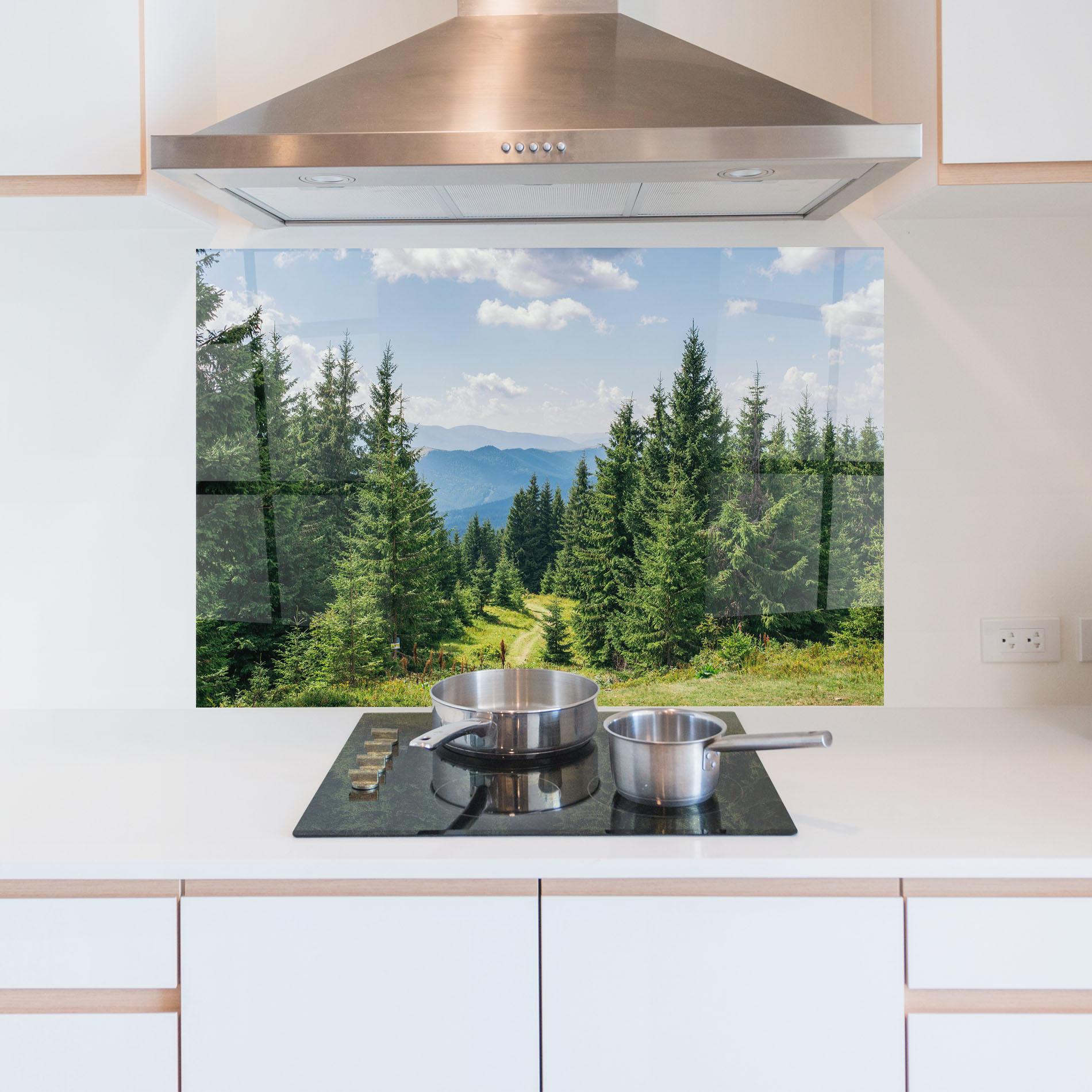 Konyhai üveg hátfal Carpathian Mountain mockup 5