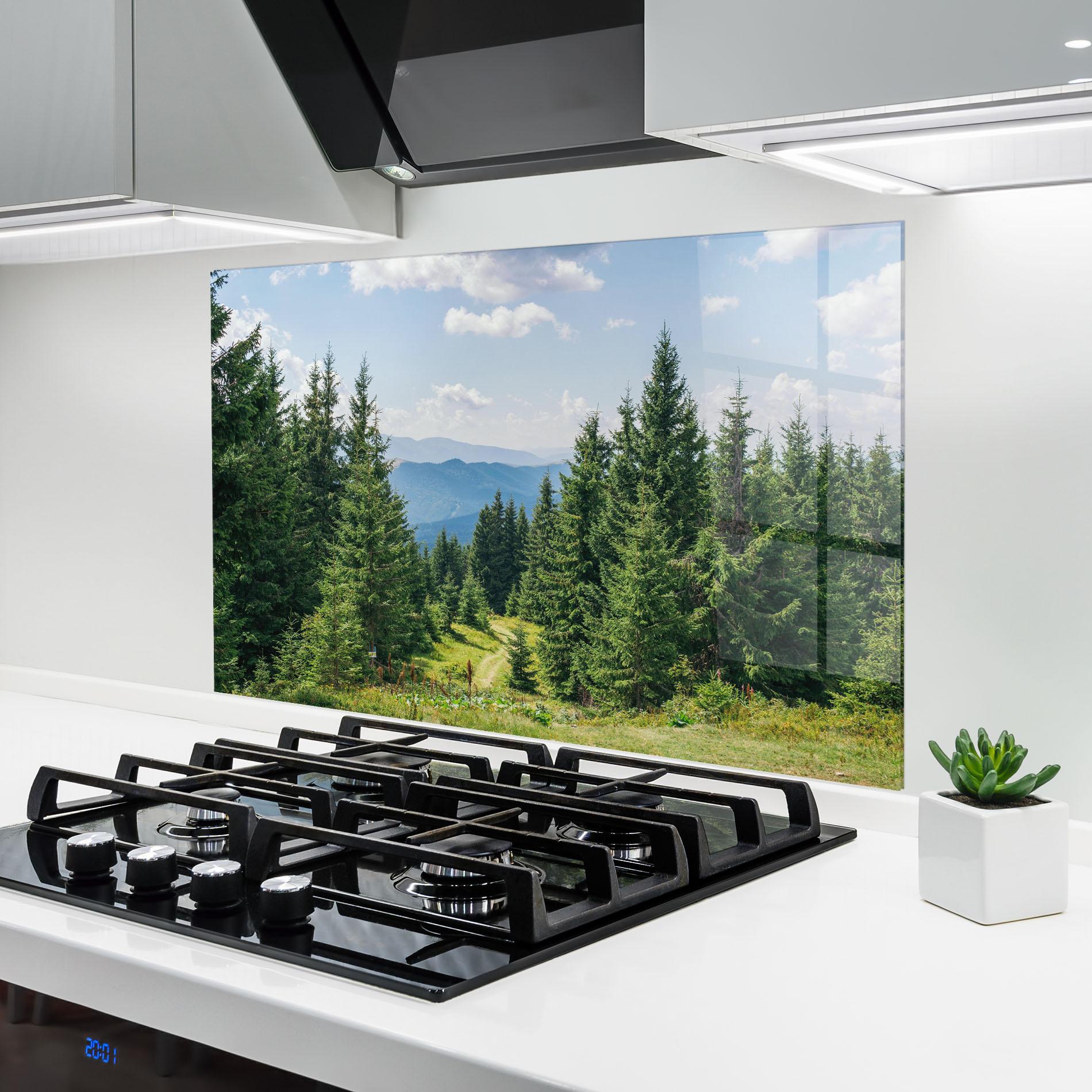 Konyhai üveg hátfal Carpathian Mountain mockup 6