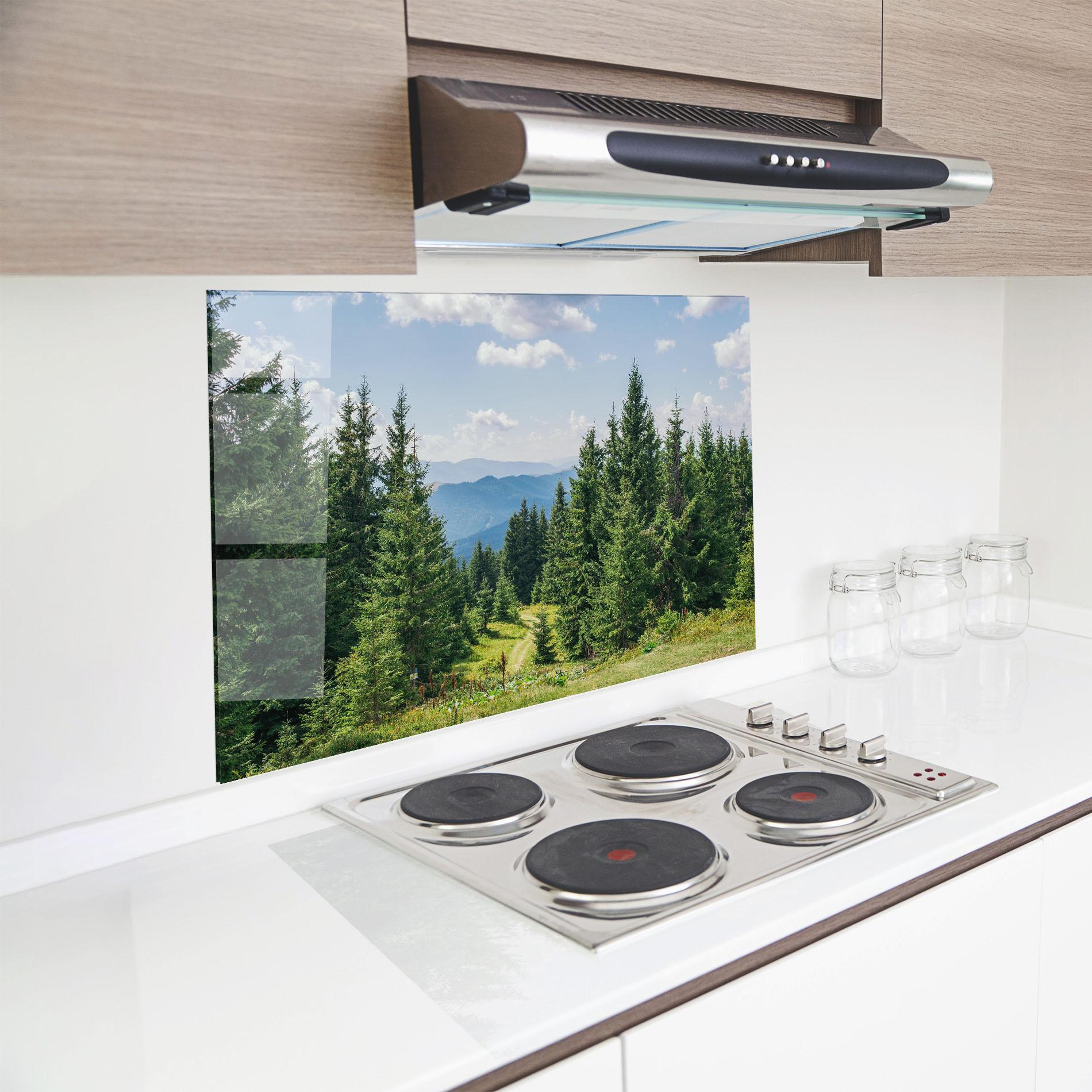 Konyhai üveg hátfal Carpathian Mountain mockup 8
