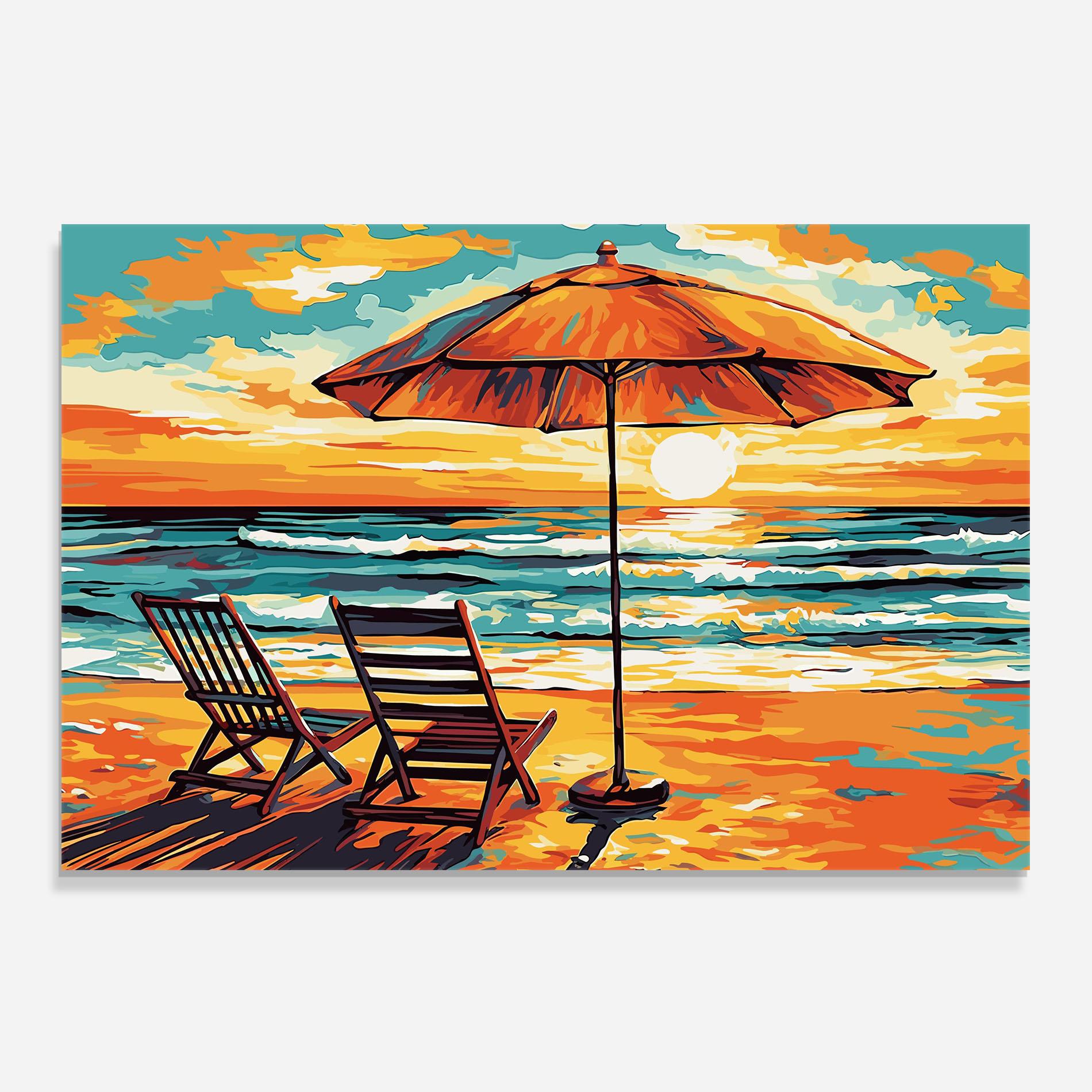 Konyhai üveg hátfal Chair Sunset View mockup 0