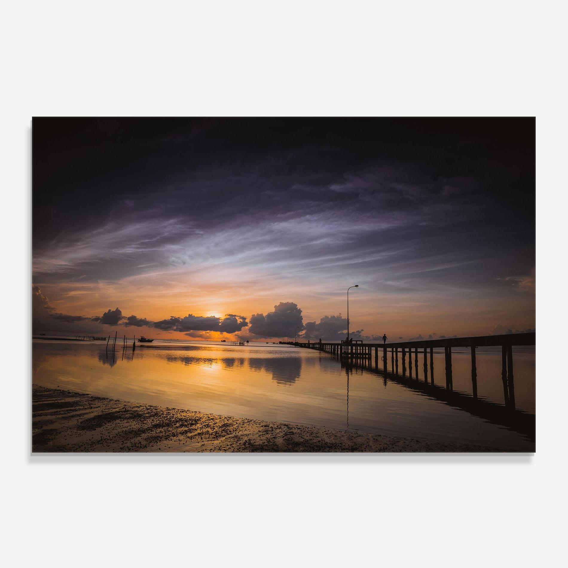 Konyhai üveg hátfal Orange Purple Beach mockup 0